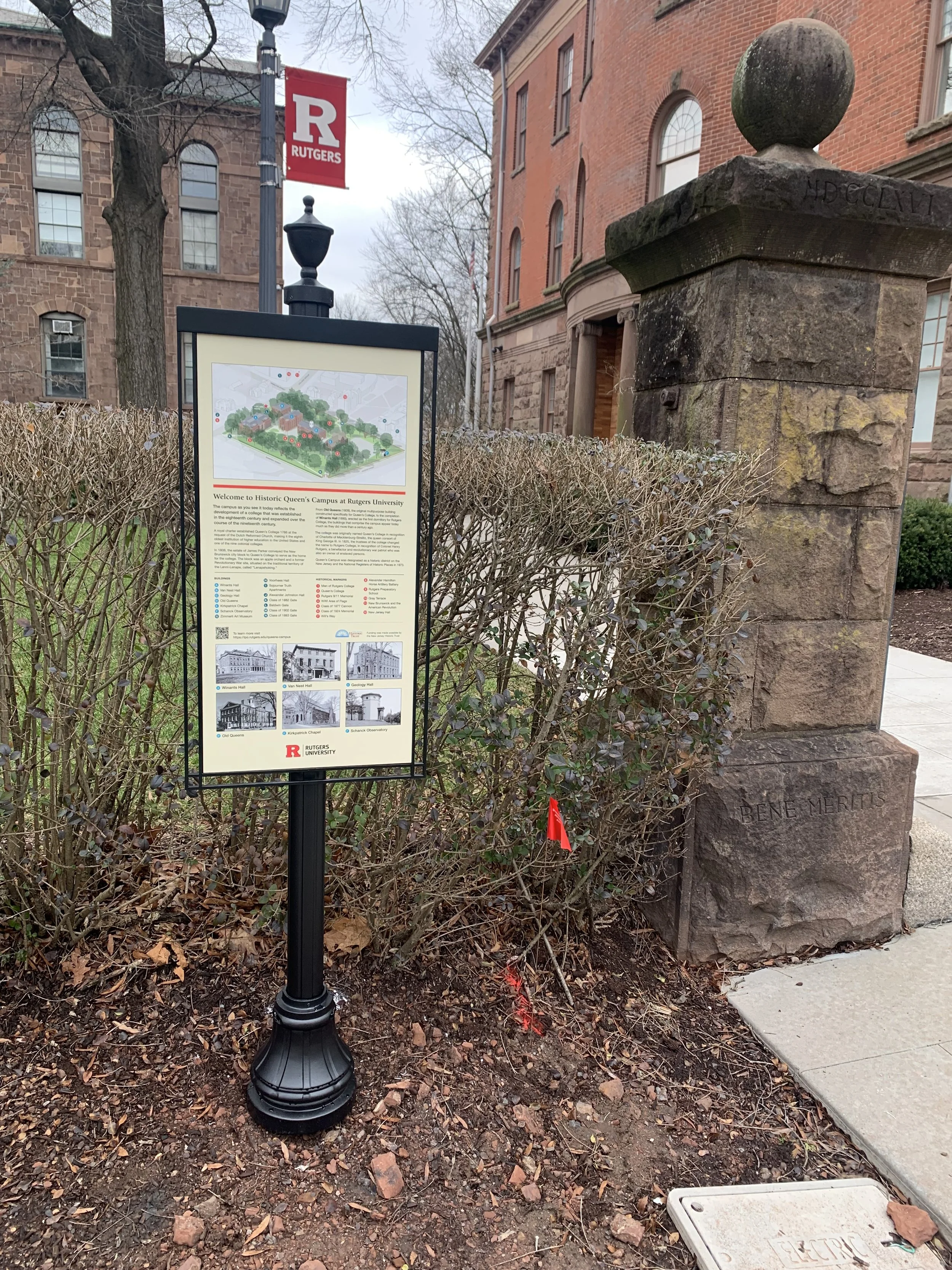  Photo of installed small interpretive sign. 