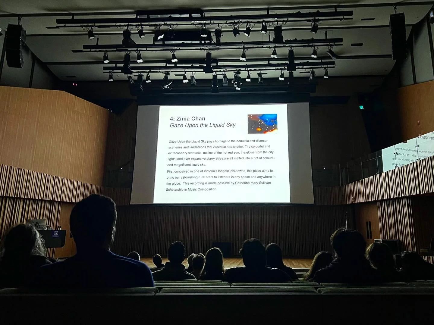 Thank you Dr Solange Glasser for capturing the first concert back in Melbourne 🌌✨ 
6am flight in, into a long nap and straight into Hanson Dyer Hall at Ian Potter Southbank Centre 🎶
Incredibly serendipitous and thankful to listen and see parts of