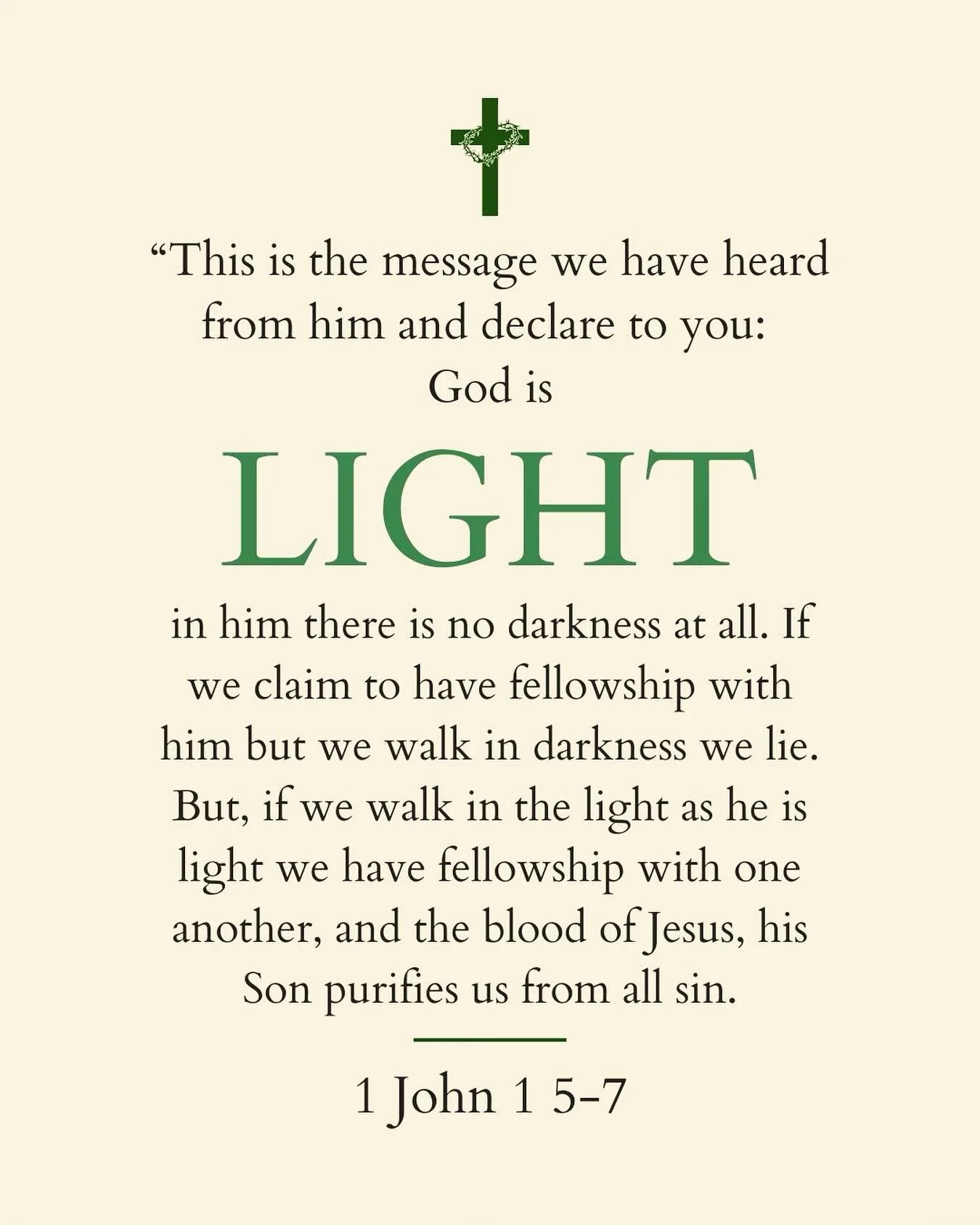 An excerpt from some of our congregational reading on Sunday! The full passage is 1 John 1:1-8. Such a good reminder of the ways our faith is walked out in our lives!