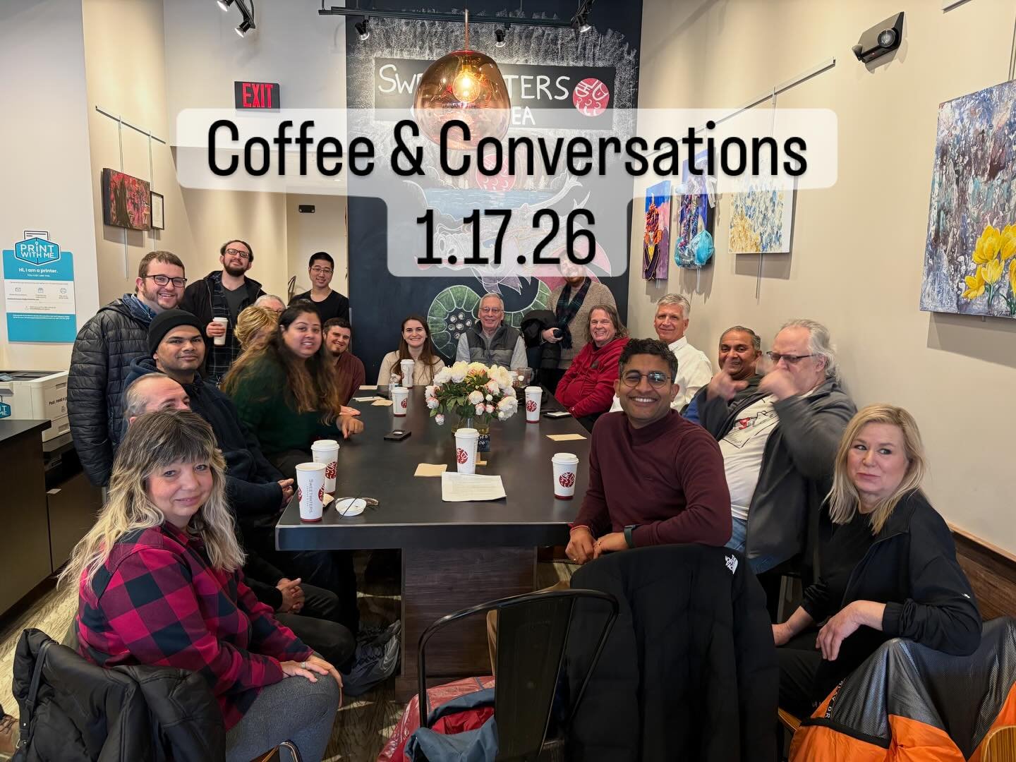 Great turnout today for coffee and conversations @meetup . We discussed &ldquo;Minds or Matter: do we have an immaterial mind?&rdquo;. #church #naperville #apologetics #philosophy