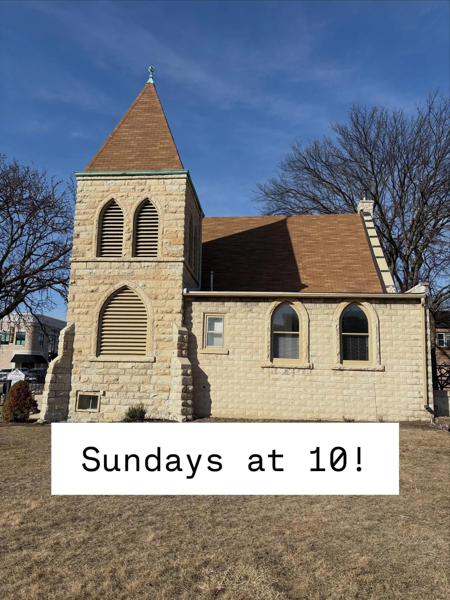 Join us this Sunday at 10 in downtown Naperville. 14 s Washington St. #church #naperville
