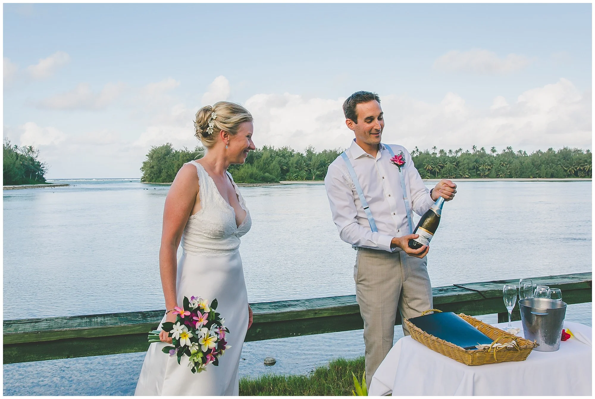 wedding champagne cook islands