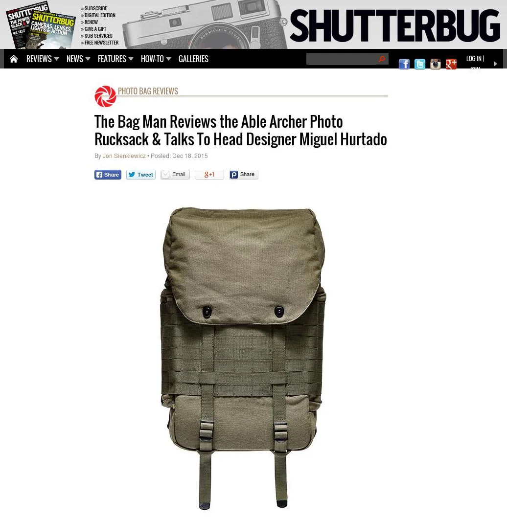 SHUTTERBUG MAGAZINE RUCKSACK REVIEW