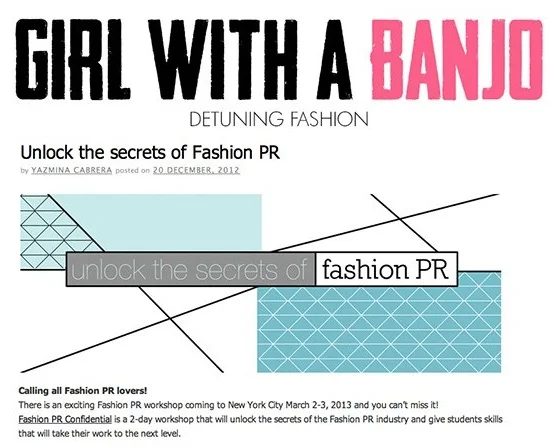 Girl With A Banjo Mini - Fashion PR Confidential