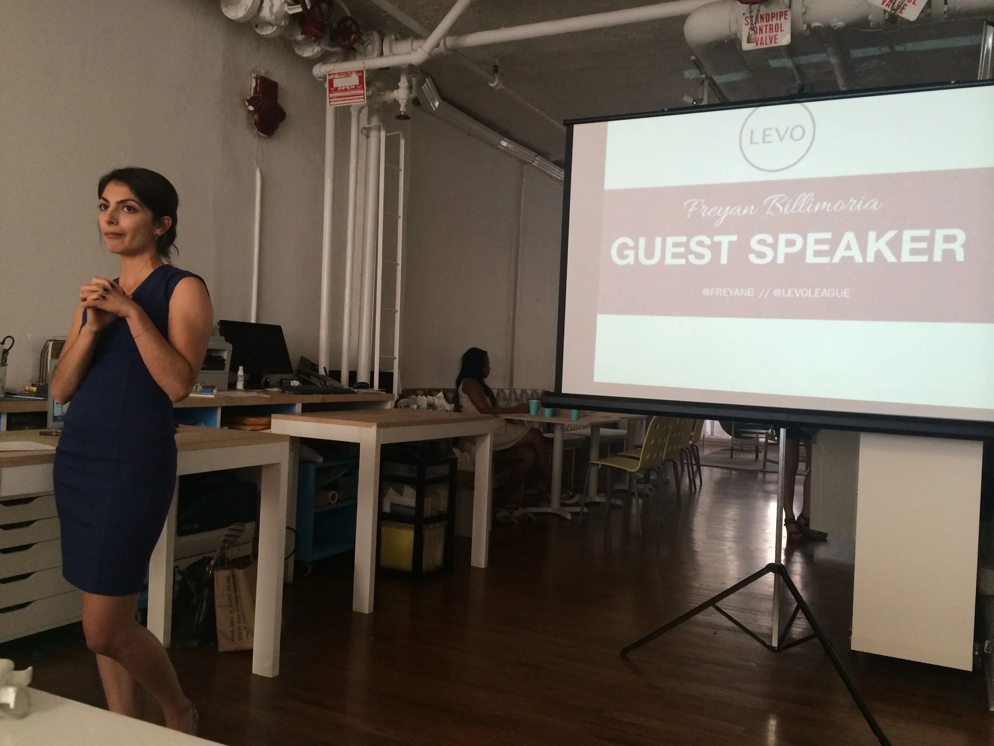 Freyan Billimoria of Levo League teaching the importance of career development.