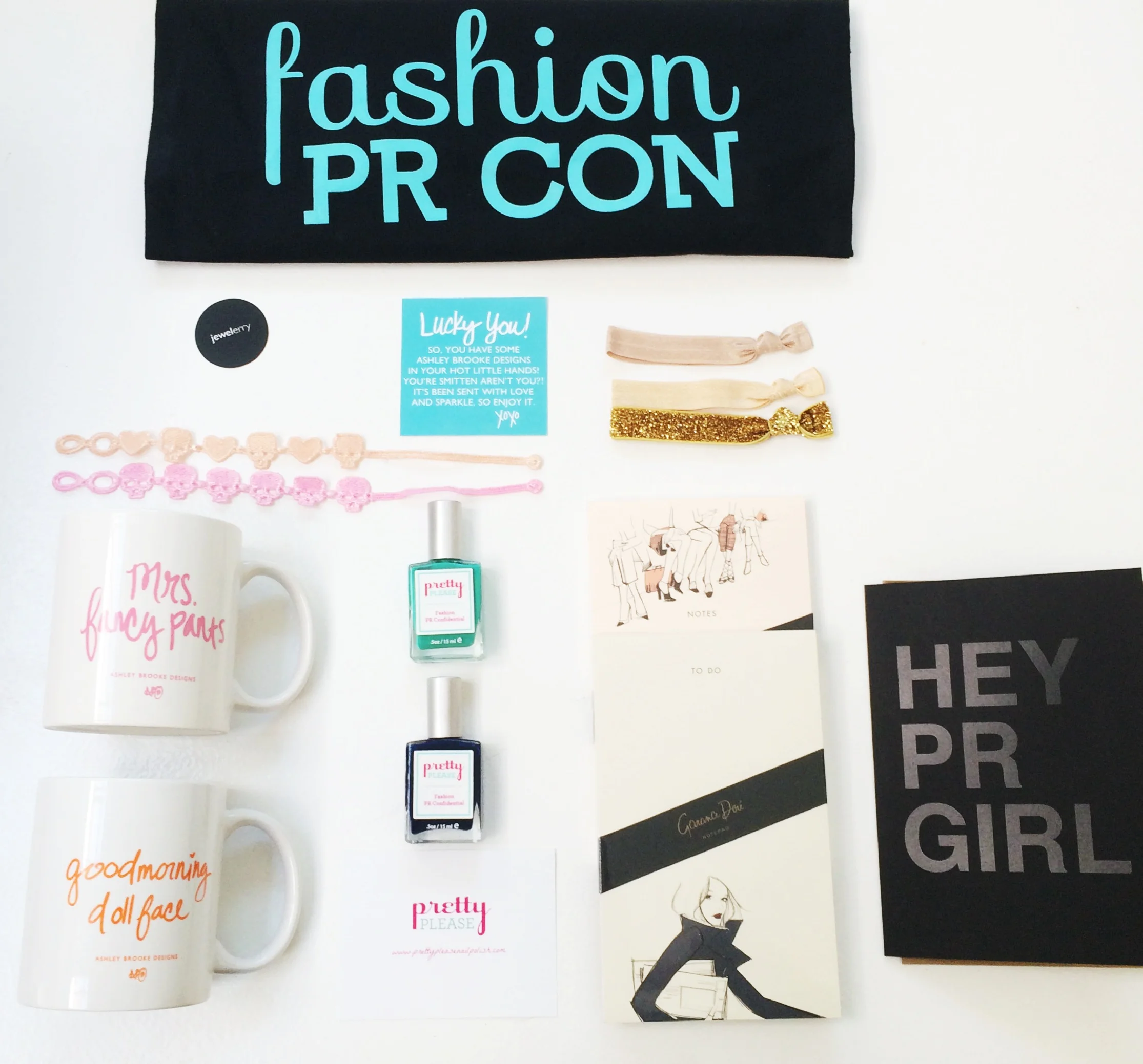 Our Fashion PR Confidential swag bags with treats upon treats!