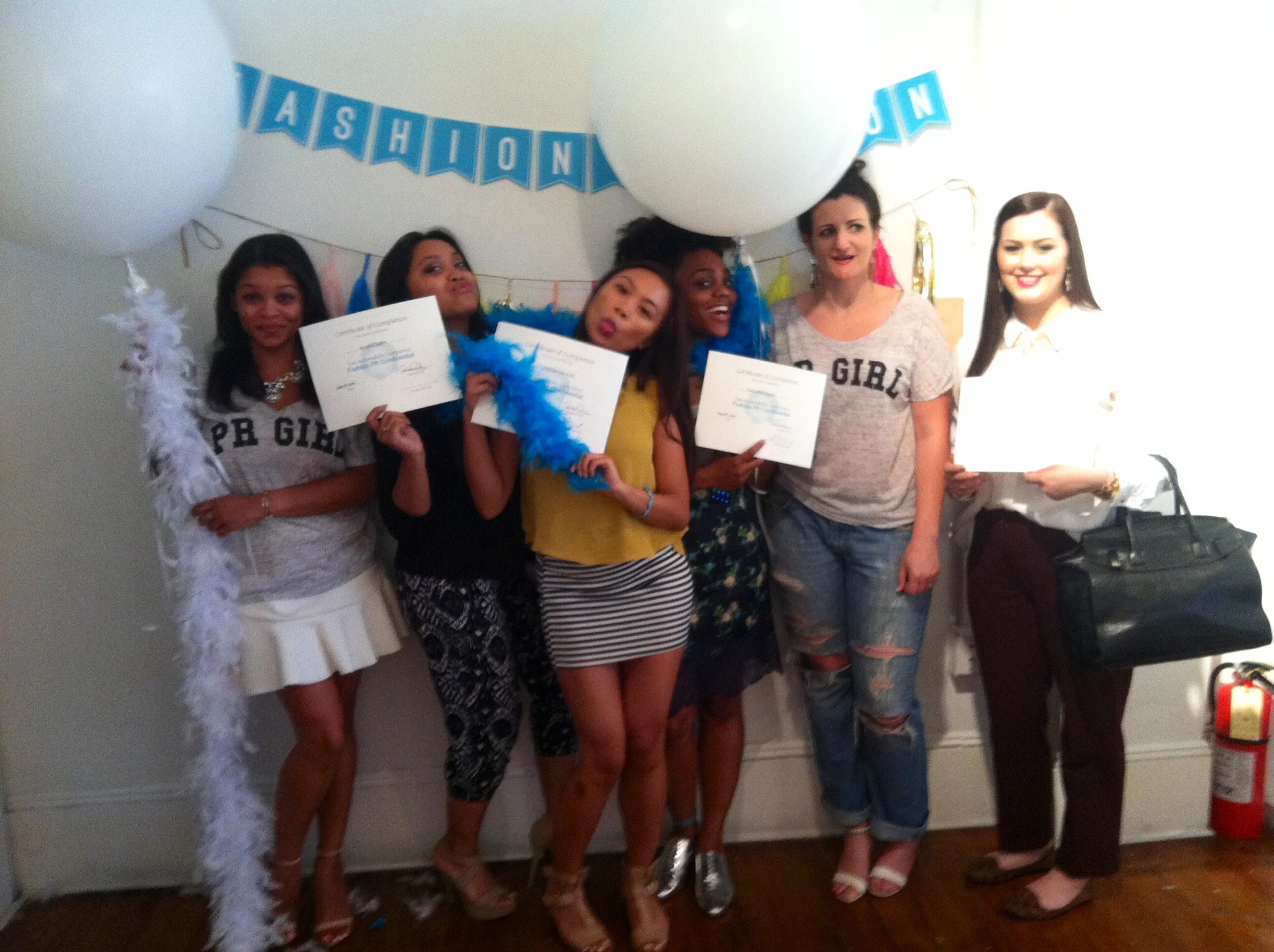 Some of our Fashion PR Con graduates being silly with Crosby!