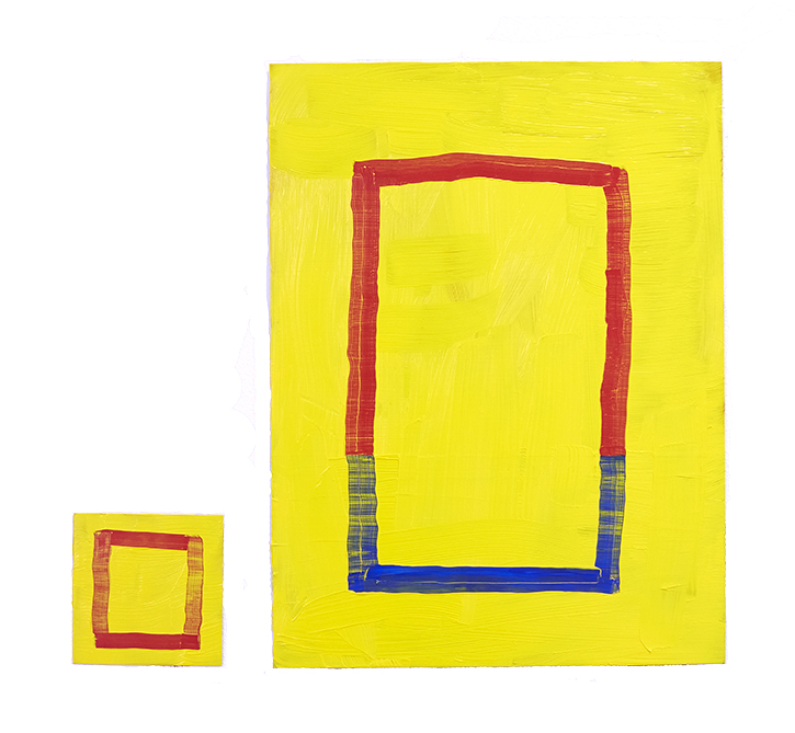 We are built for reproduction 2016 Oil on aluminium Two parts, part 1: 10 x 10 cm part 2: 40 x 30 cm