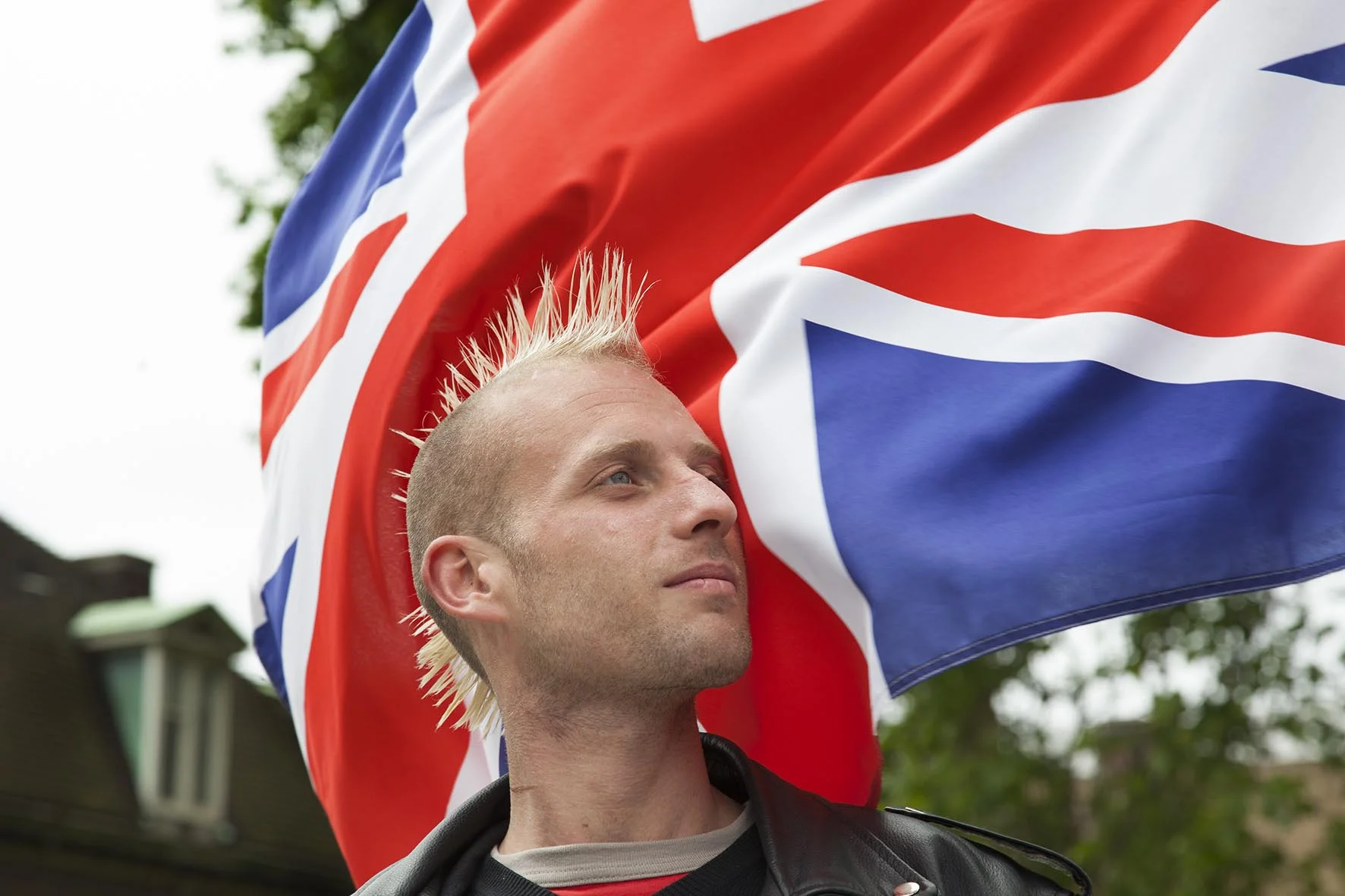 Members of the British National Party BNP gather to protest against hate preachers in Westminster, London.