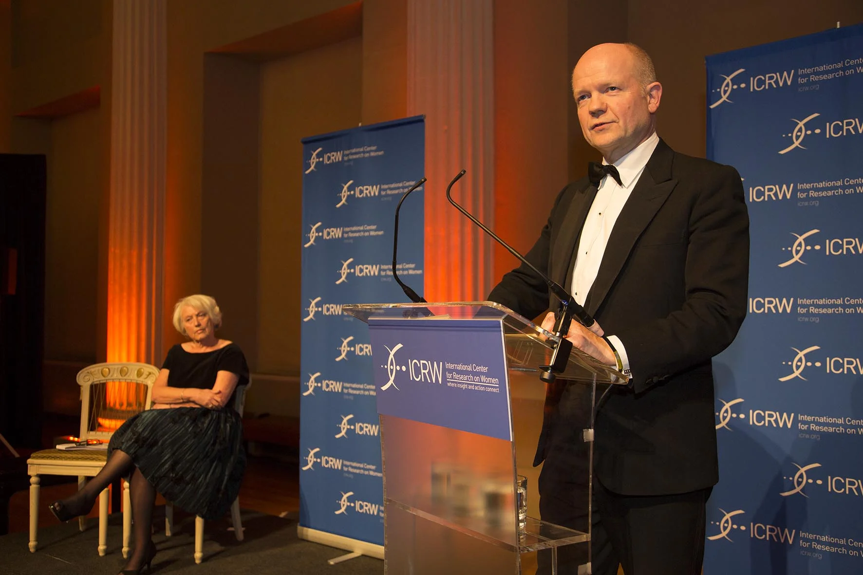 Champions for Change Awards Dinner at Banqueting House. RT Hon William Hague gives keynote address. For the International Centre for Research on Women.