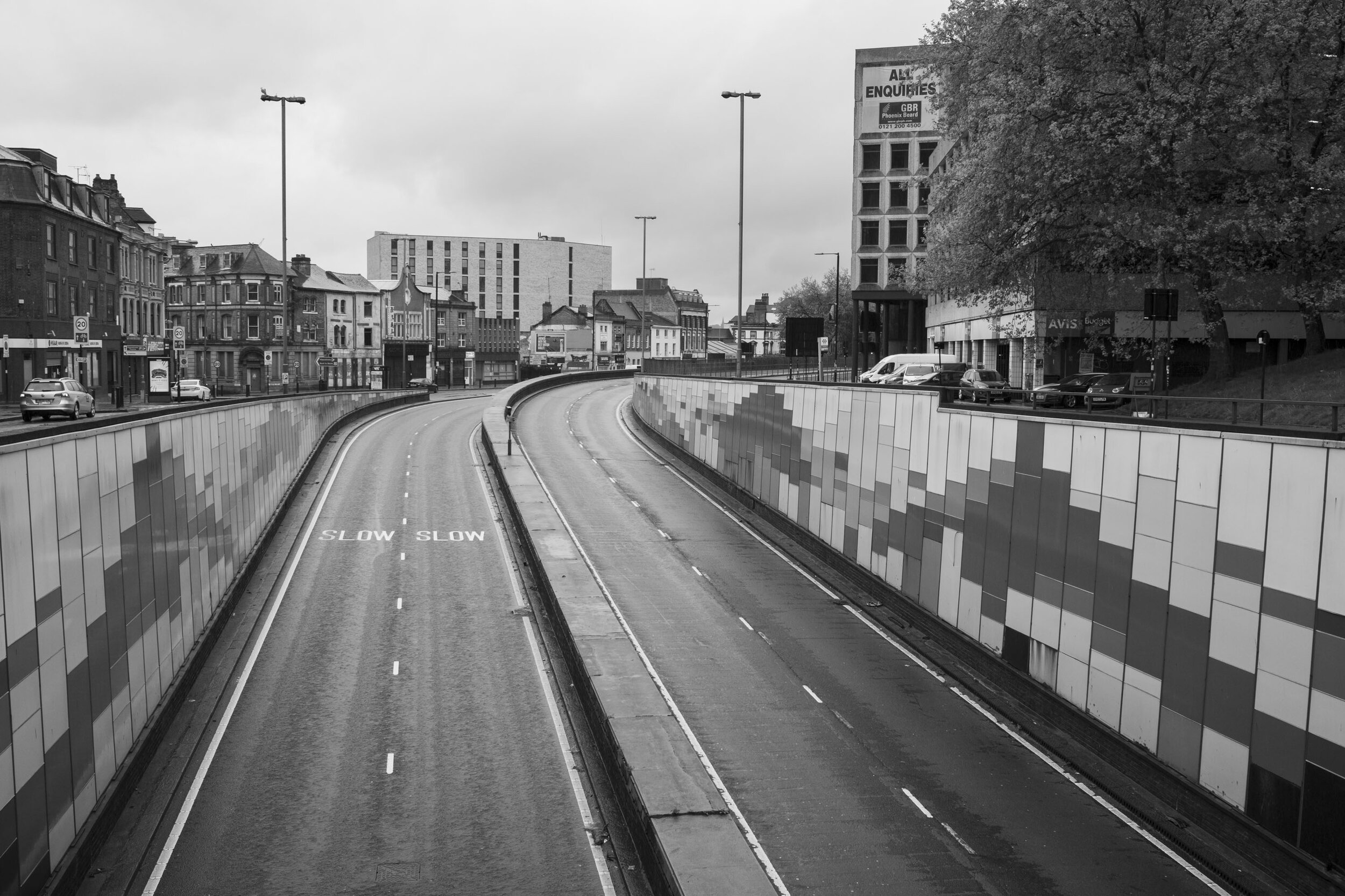  Bristol Street, the A38 and one of the busiest main roads through the City. April 2020. Chinese Quarter. 