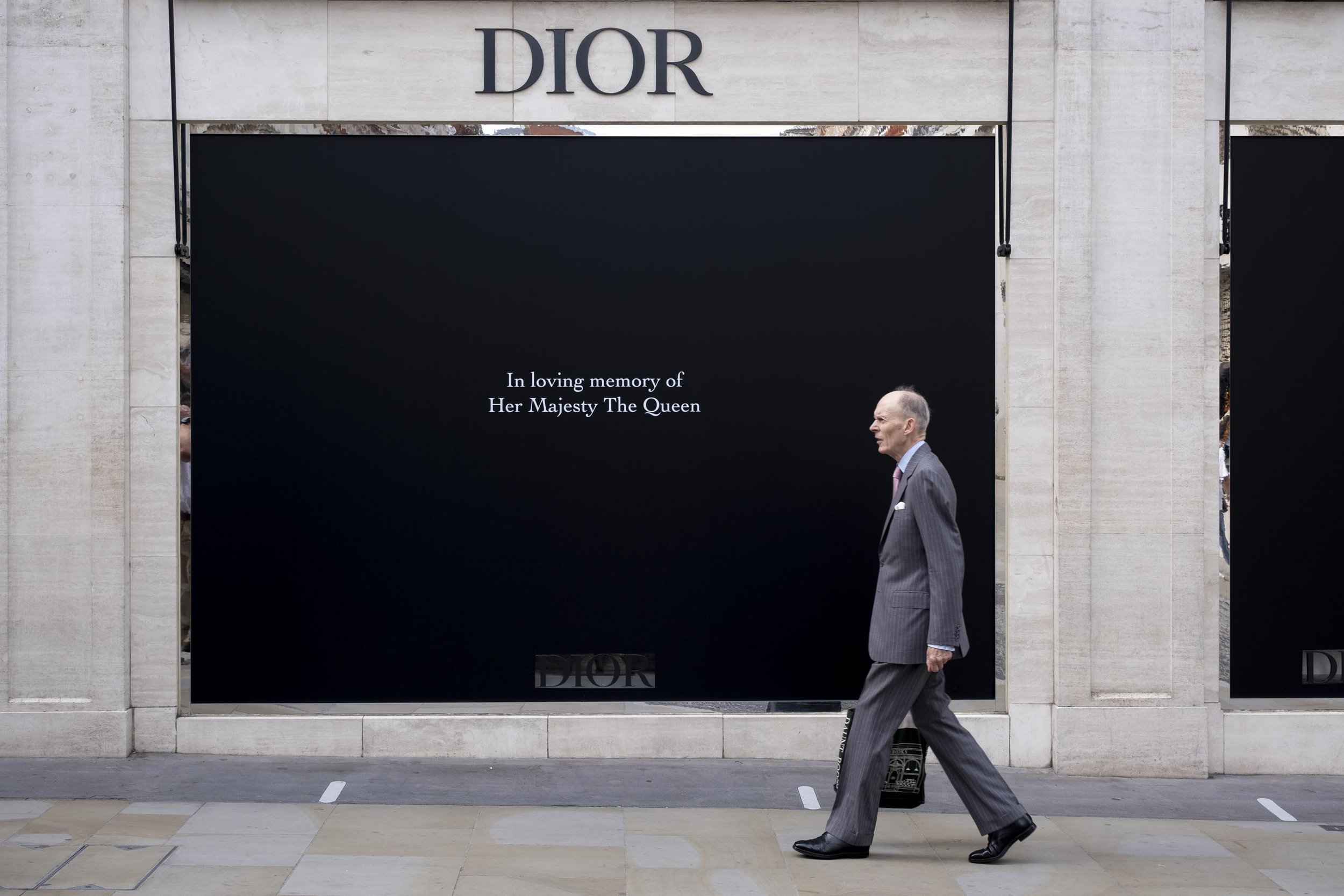  Blackened shop window on Bond Street. 