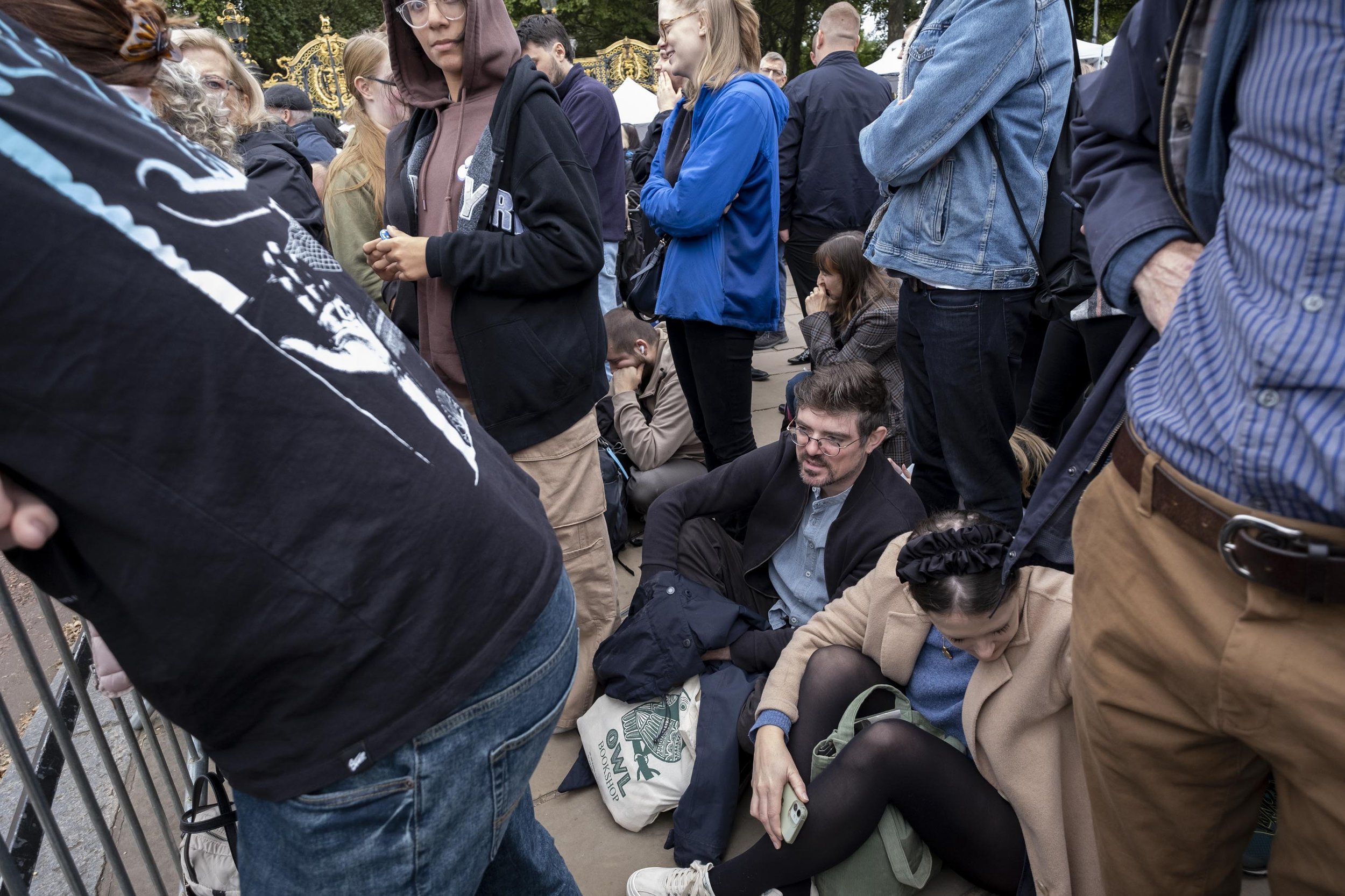  People had been up for hours to get a spot for the State Funeral, so take the weight off their legs. 