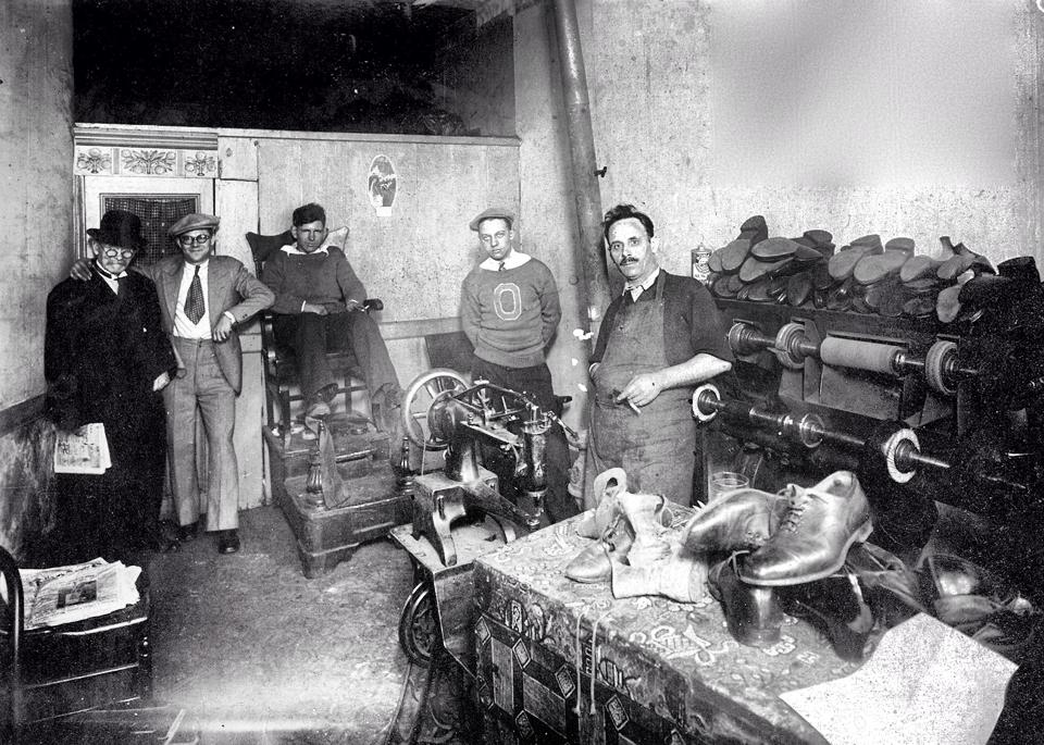 Astoria NY Circa late 1920's - Great grandfather from Sicily repairing and fashioning shoes. 