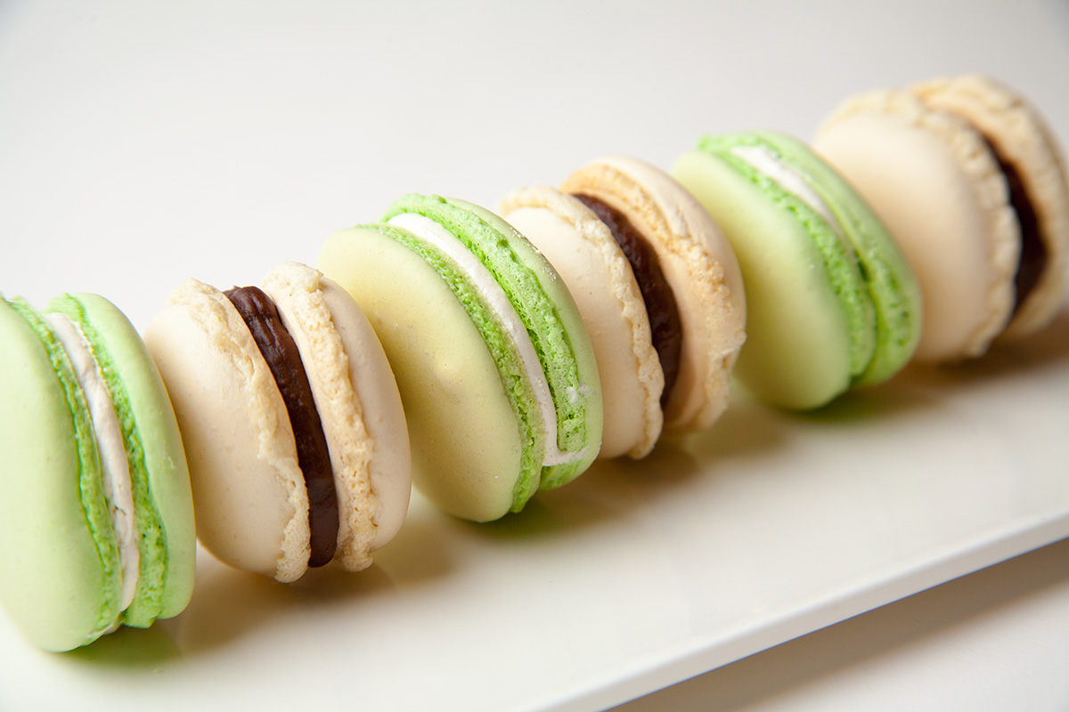 Mint and Chocolate Macarons