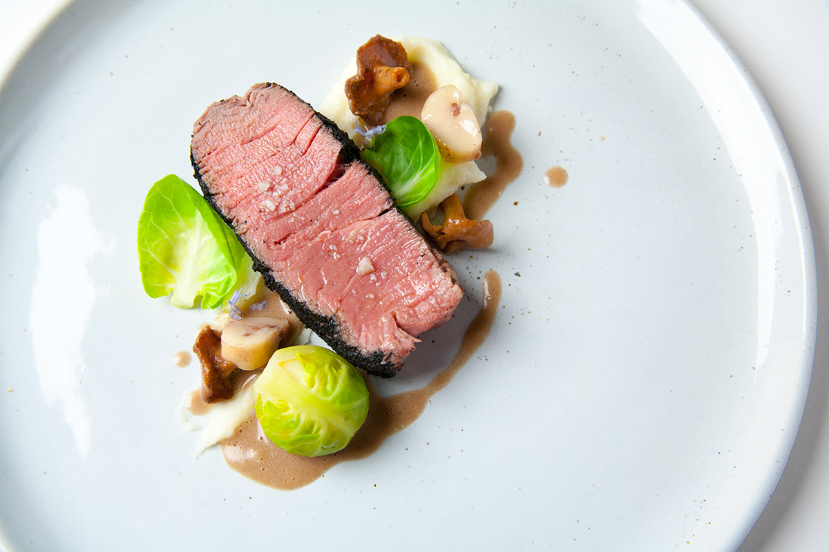 Ash Tenderloin with Marrow and Chanterelles