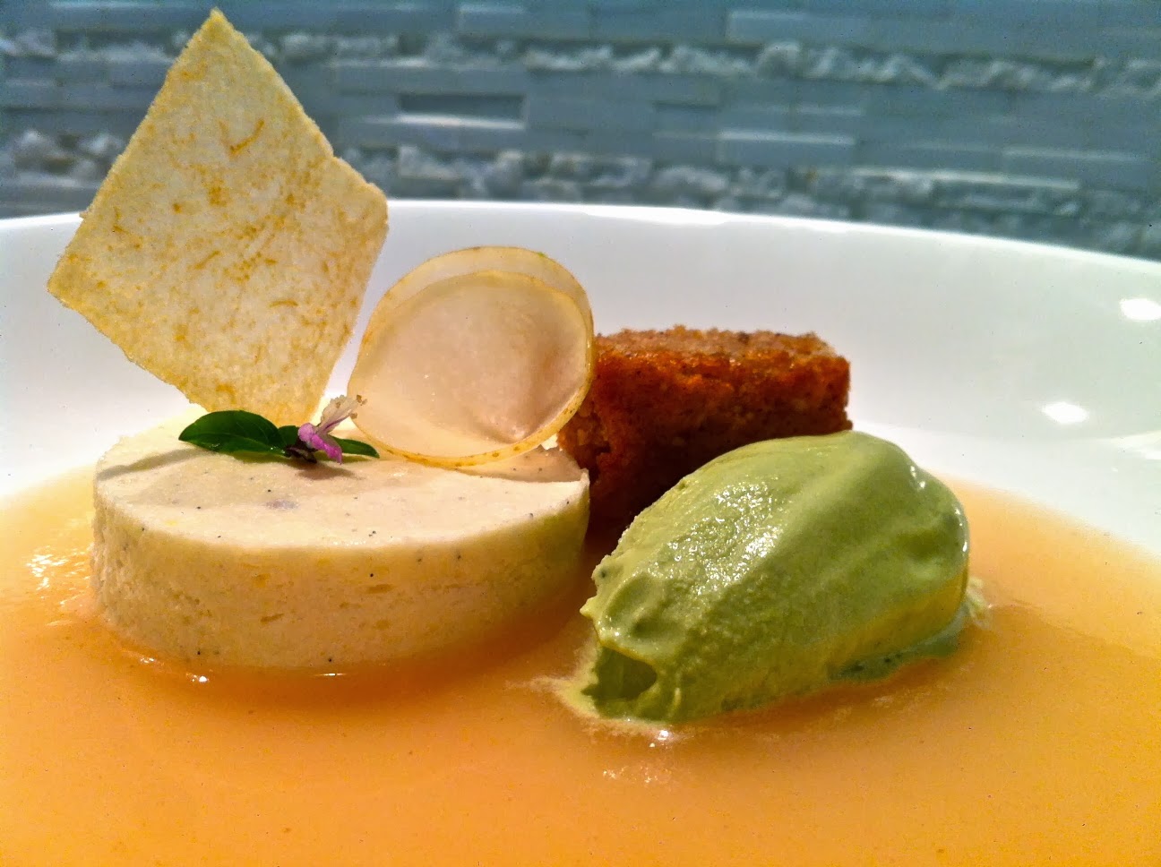 Parsnip Parfait, Asian Pear Soup, Matcha Green Tea Ice cream and Pear-Parsnip Cake