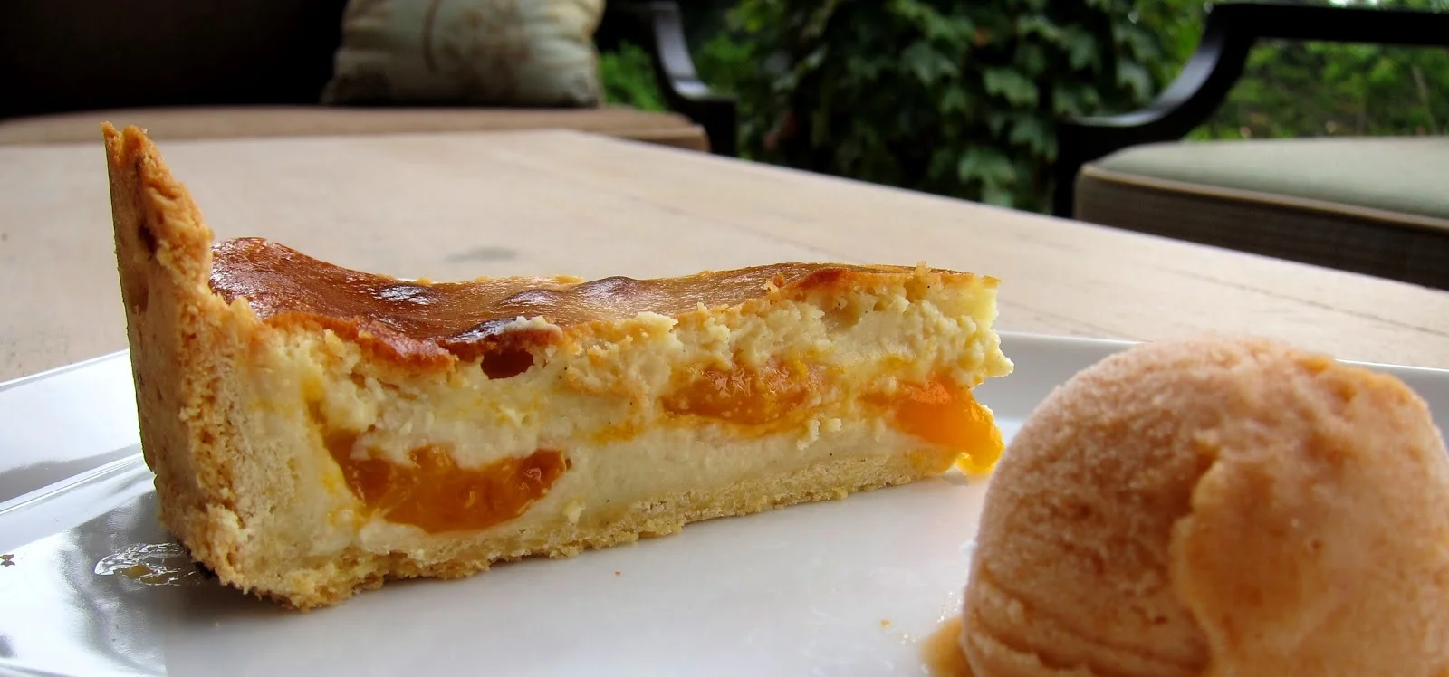 Apricot Frangipane Tart with Apricot Cinnamon Sorbet
