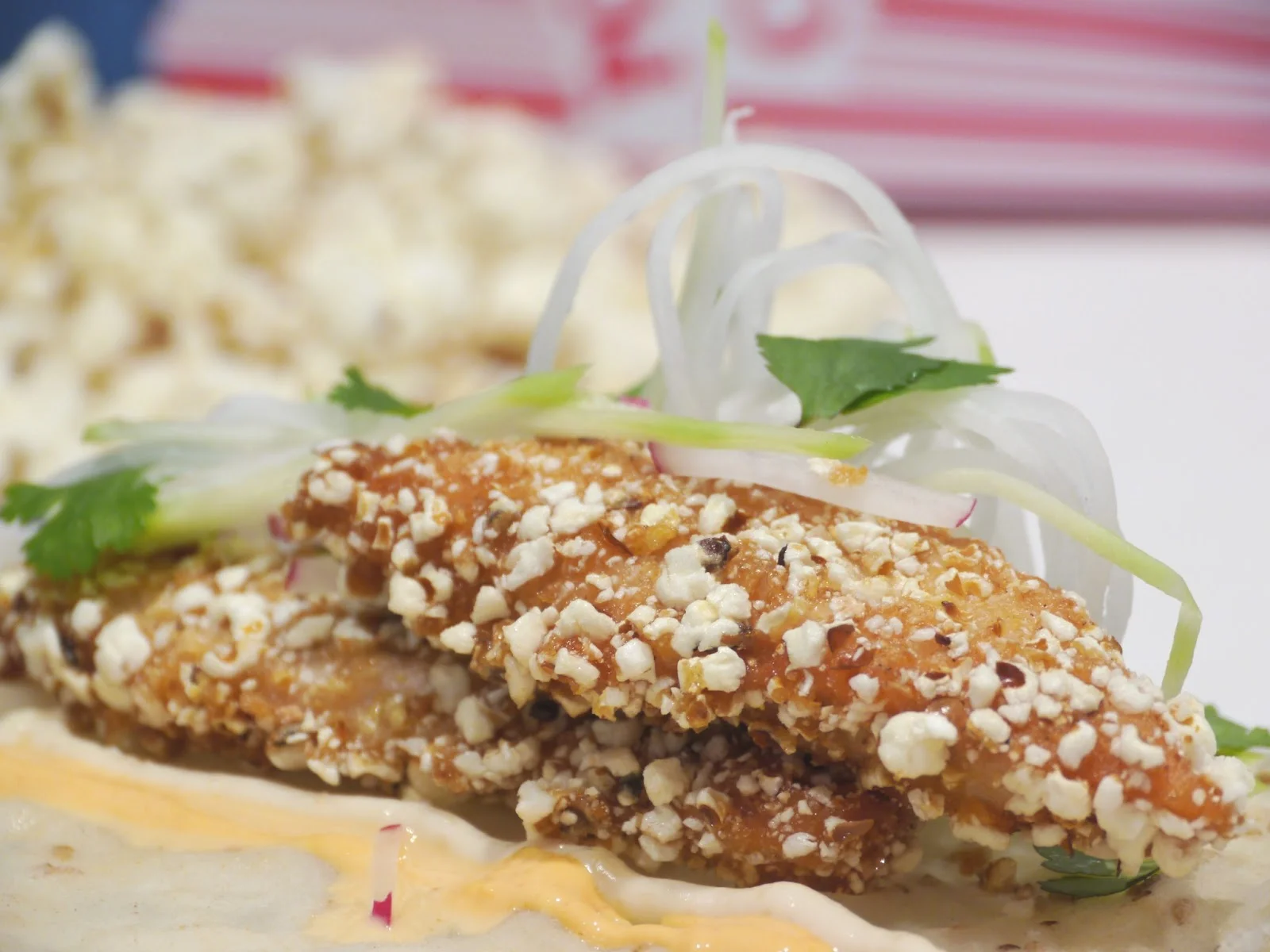 Popcorn Chicken tacos