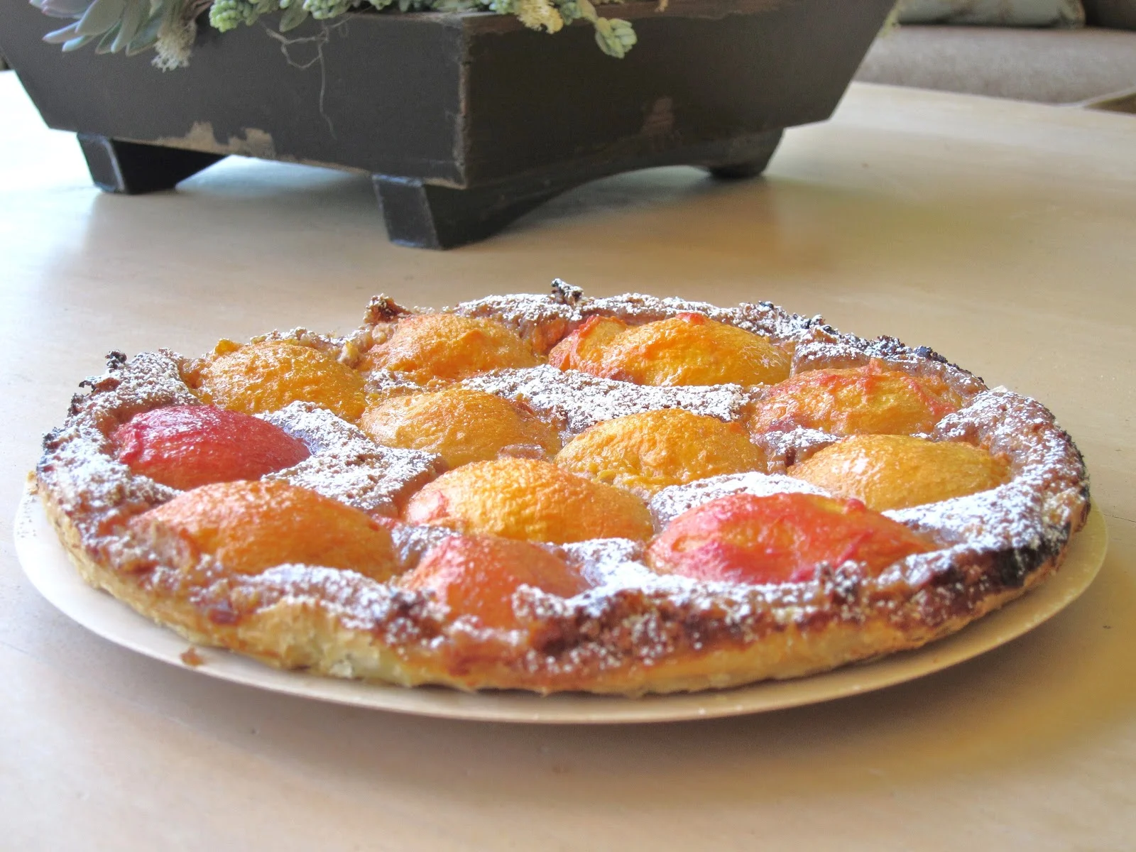Peach and puff pastry tart