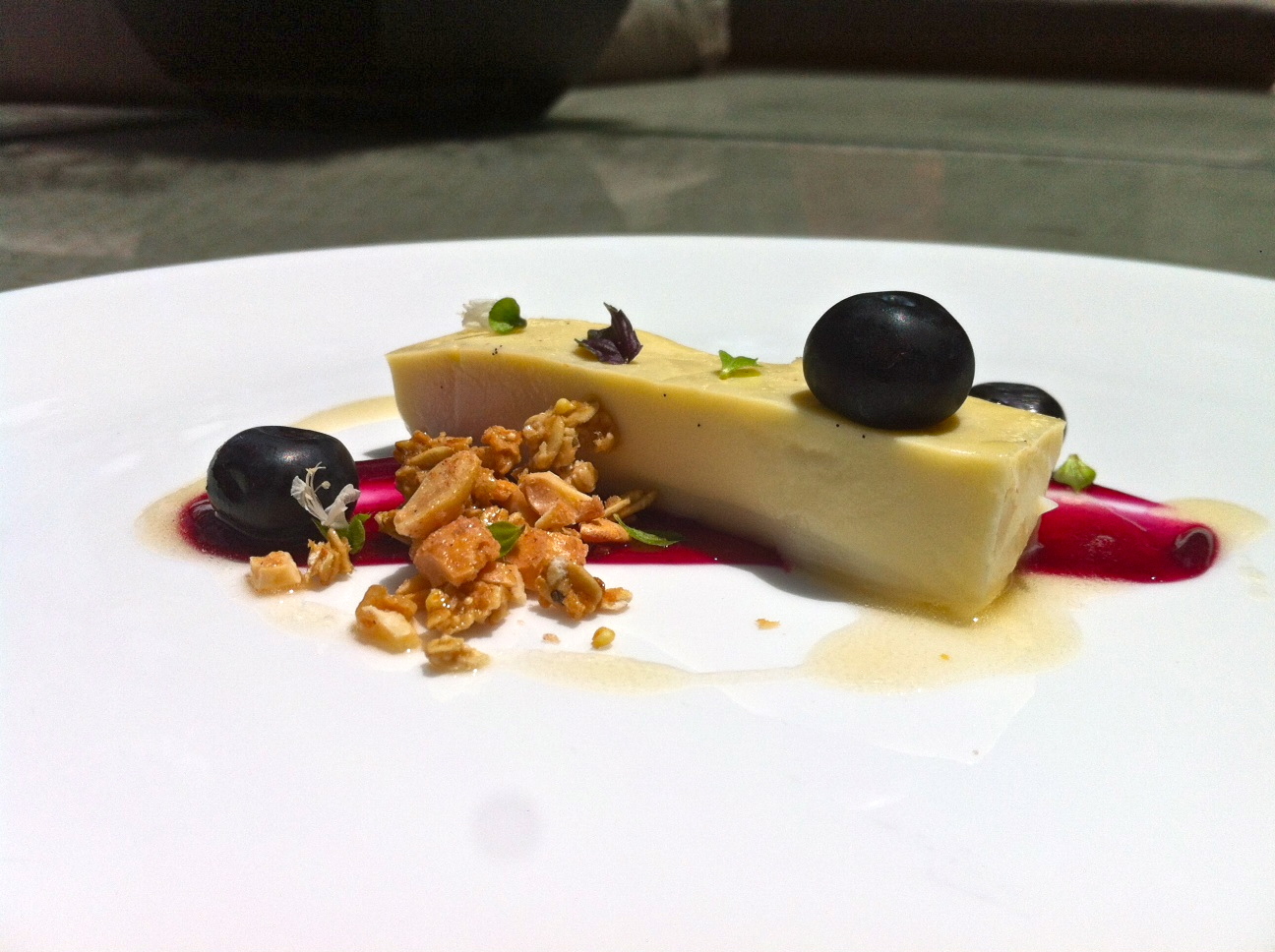 Lemon Verbena Panna Cotta with Blueberry Chamomile 
