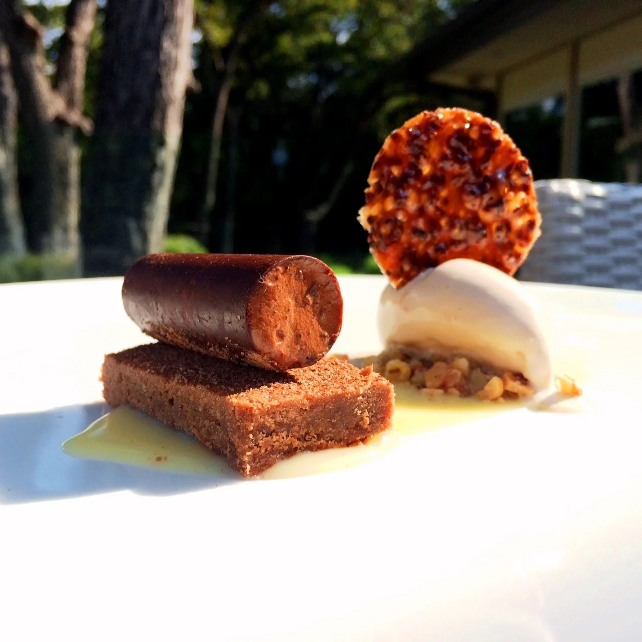 "Mocha" Chocolate Sablee, Espresso Mousse, Nib Tuile