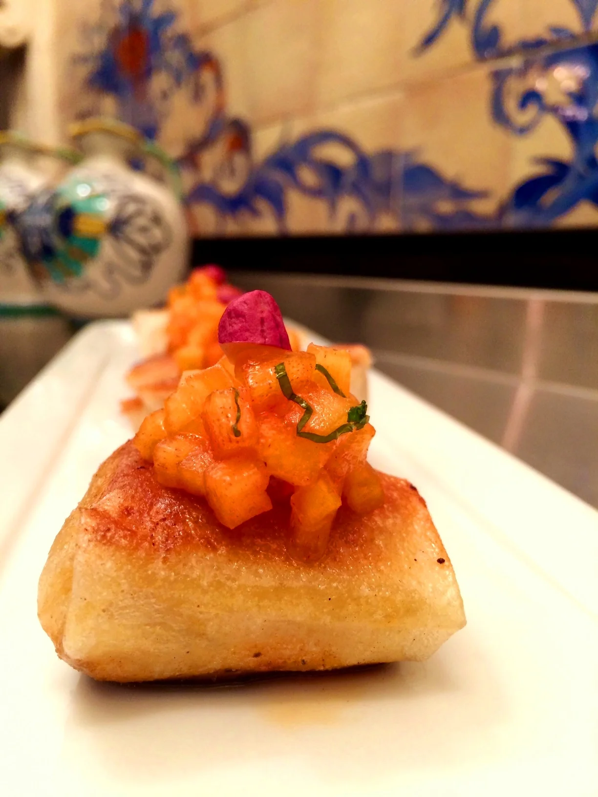 Black Cod with Persimmon and Raw Peanut