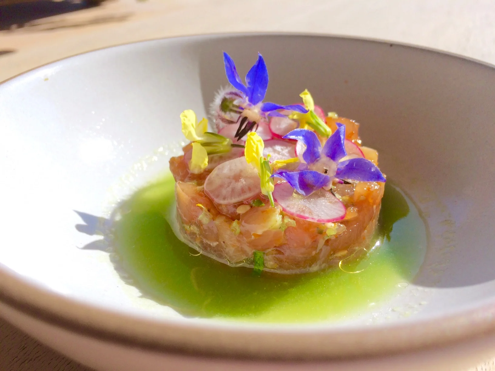 Hamachi Tartare with Chinese Celery and Borage