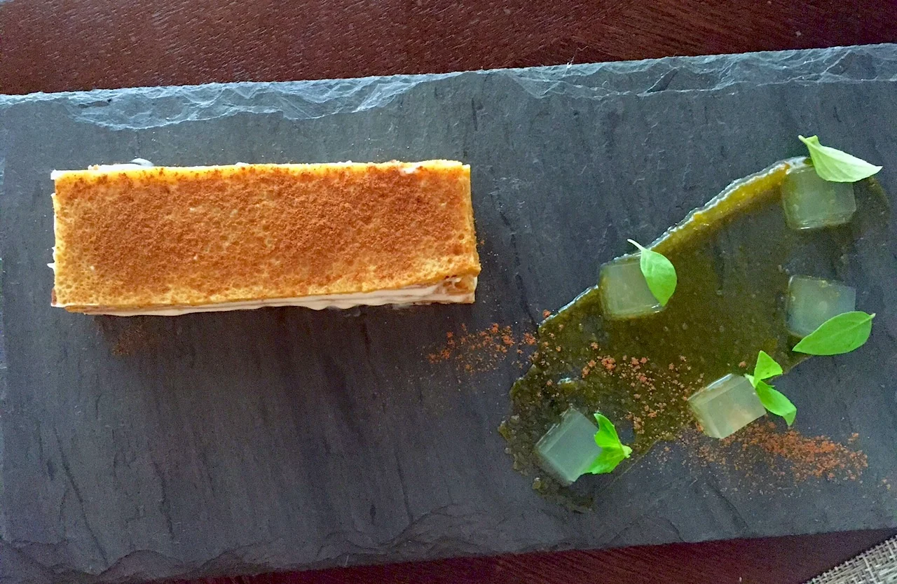 Crepe Cake,  Butternut Squash with White Chocolate and Lime