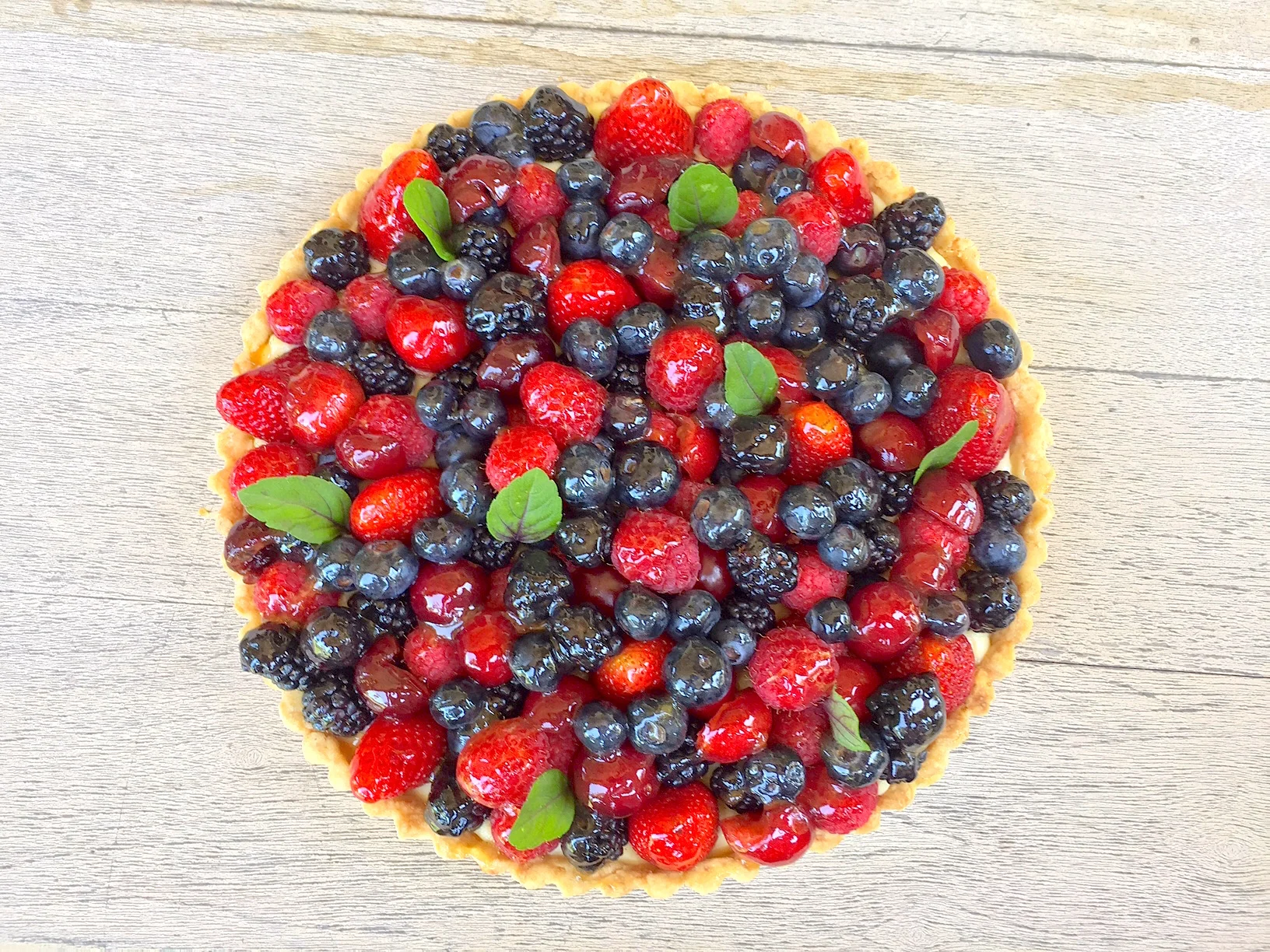 Summer Fruit Tart with Cherries