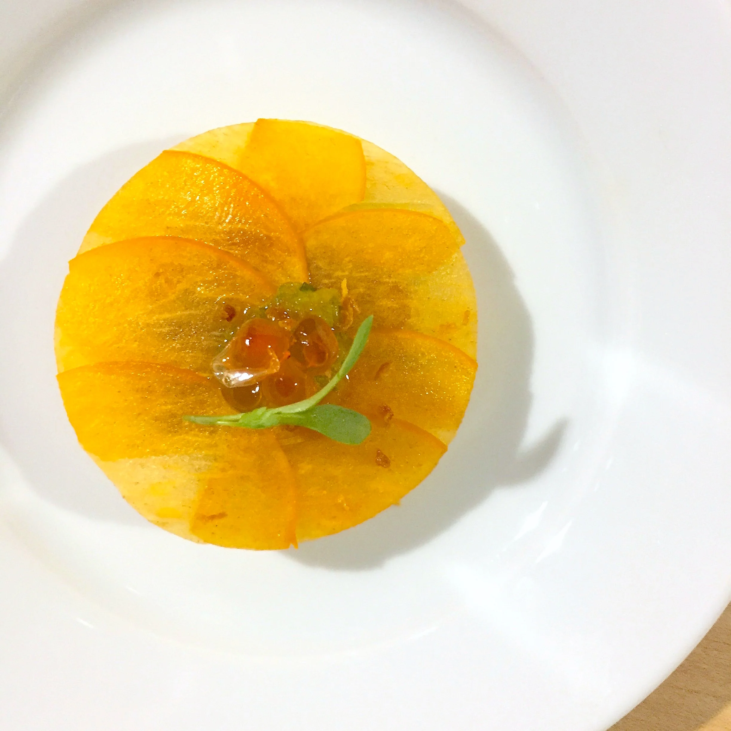 Persimmon Salmon and Avocado with Yuzu Kosho