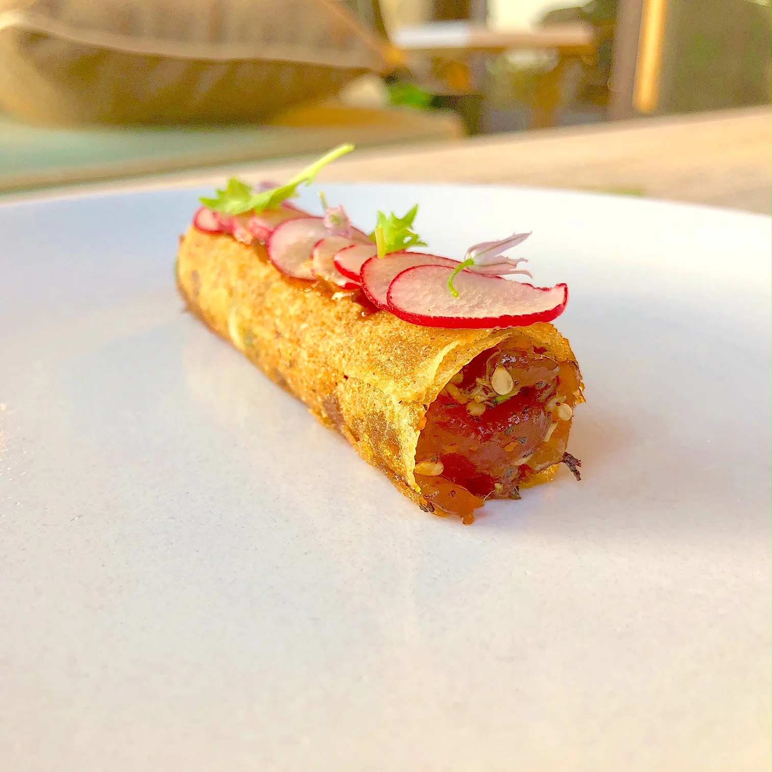 Tuna Poke Cannoli with Ssamjang aioli