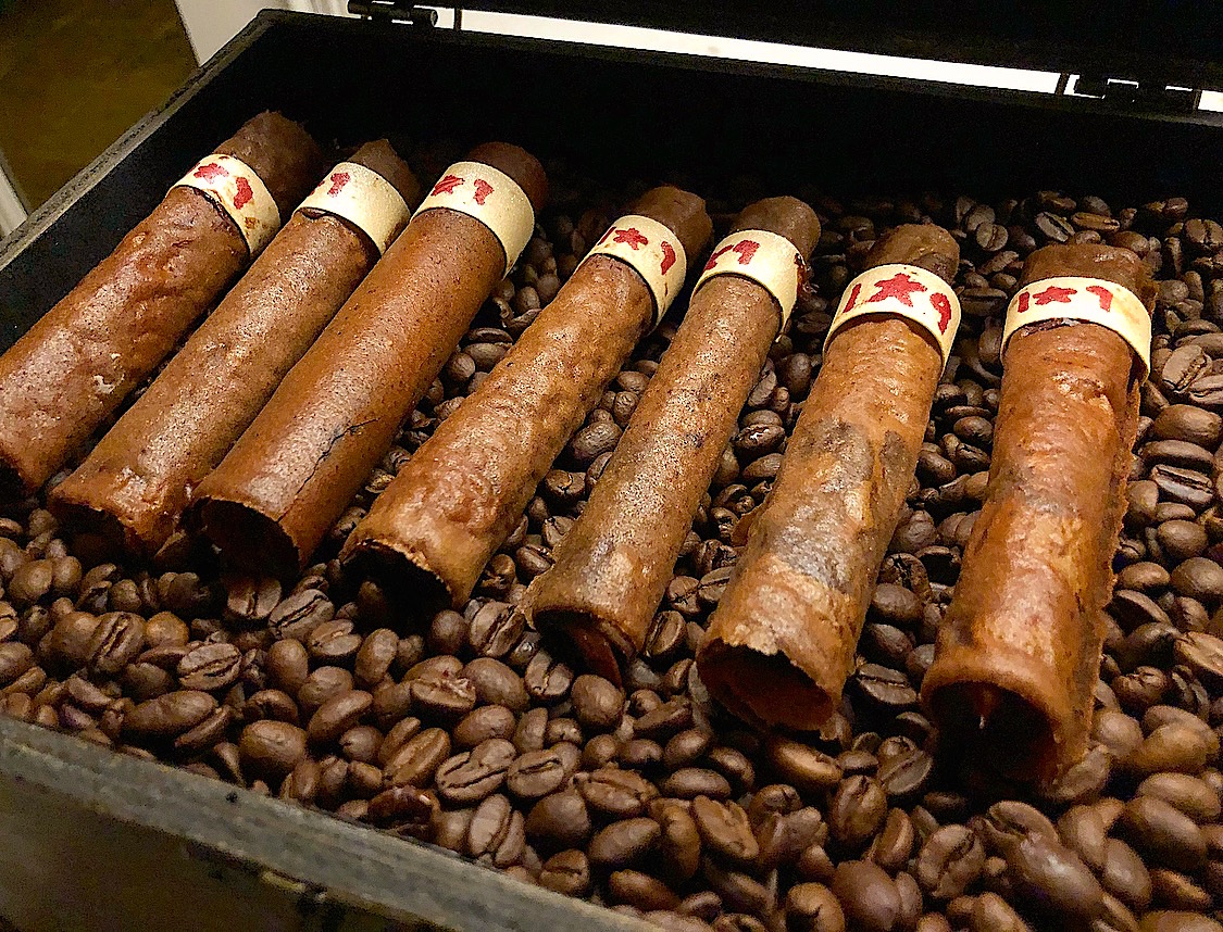 Chocolate Cigars with Honey Ganache