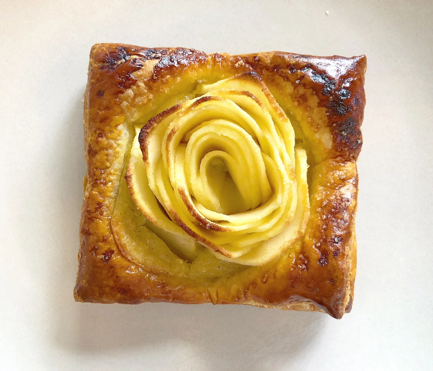 Apple Rose Tart with Vanilla Bean Custard 