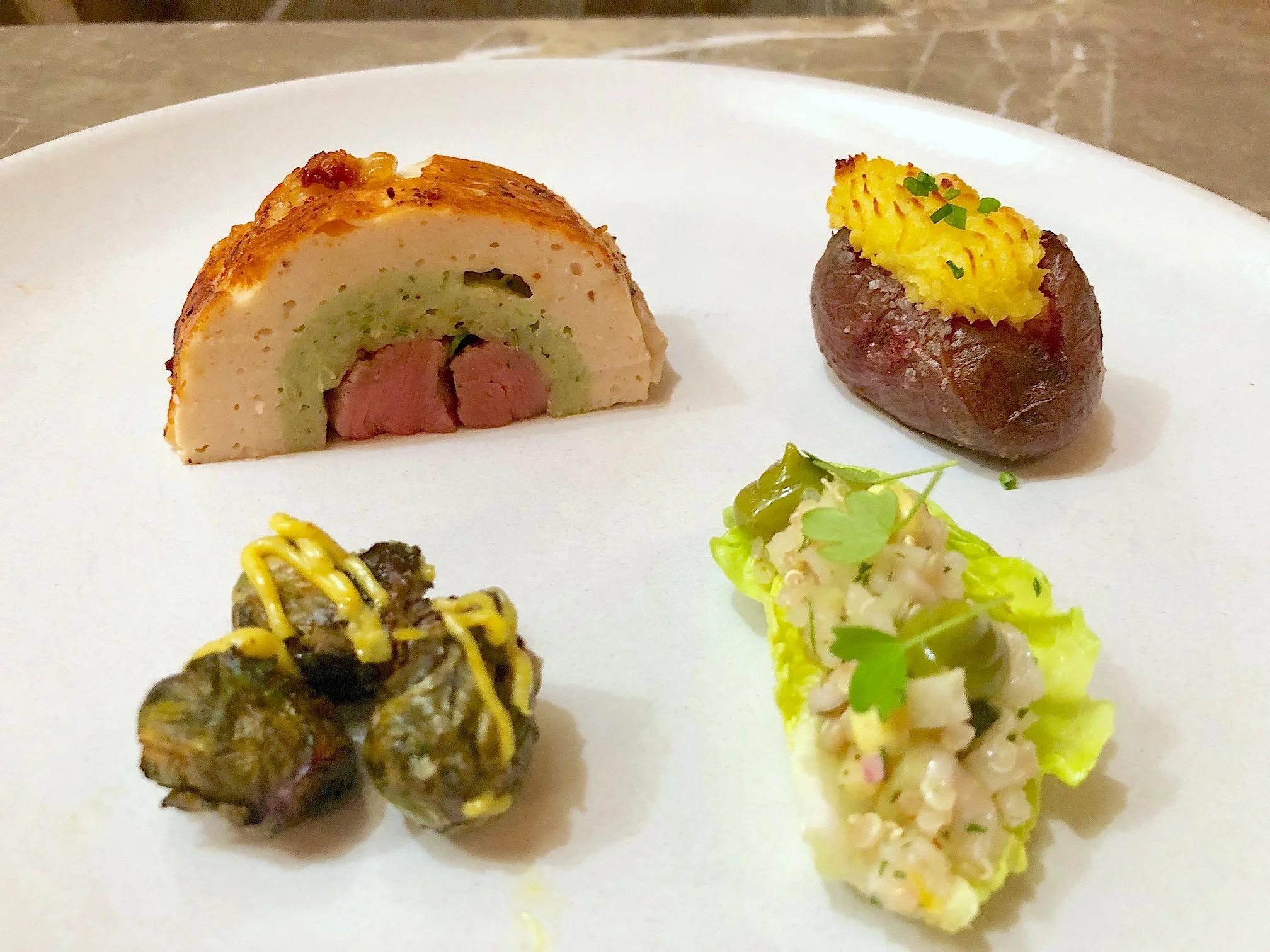 Fowl Ballotine  (Turducken) with Twice Baked Potato