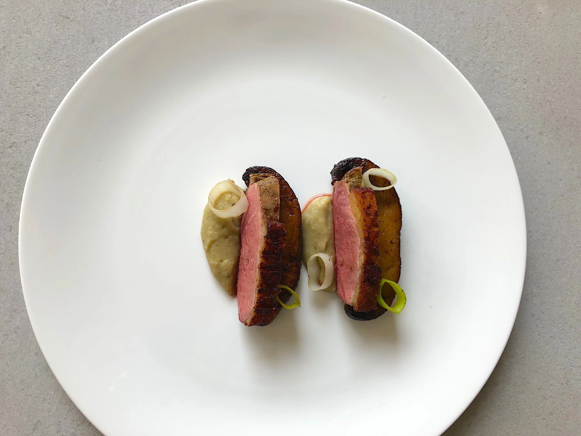 Muscovy Duck with Eggplant and Portobello