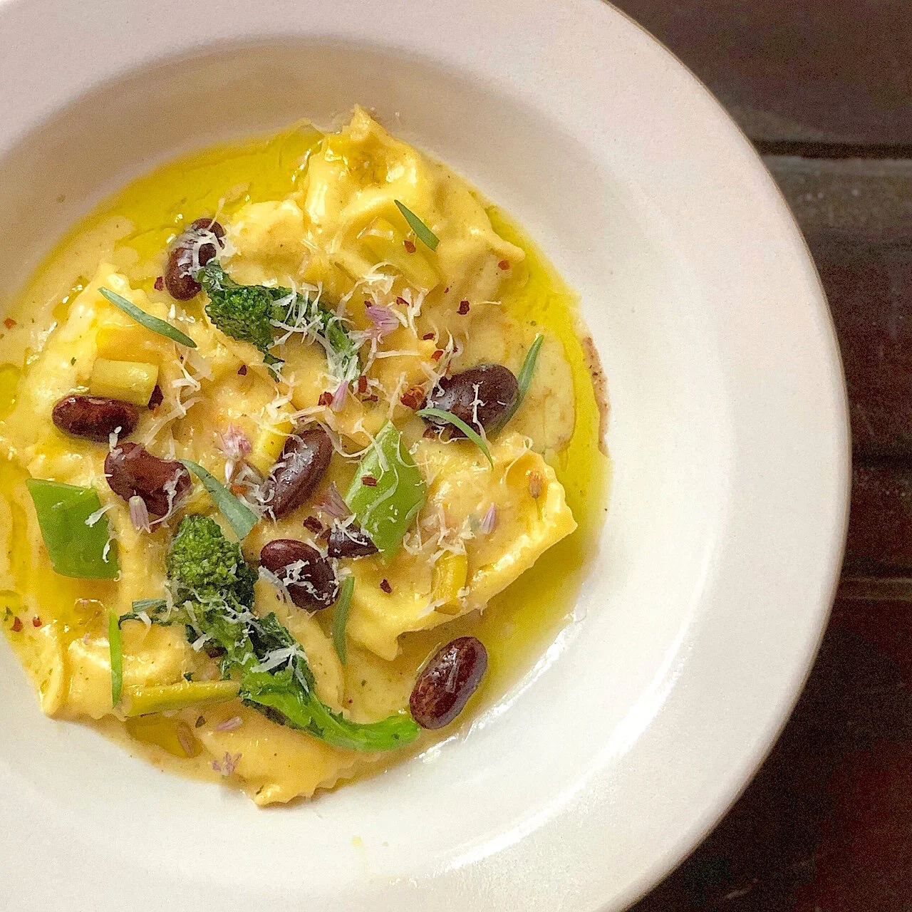 Cheese agnolotti with 3 bean.JPG