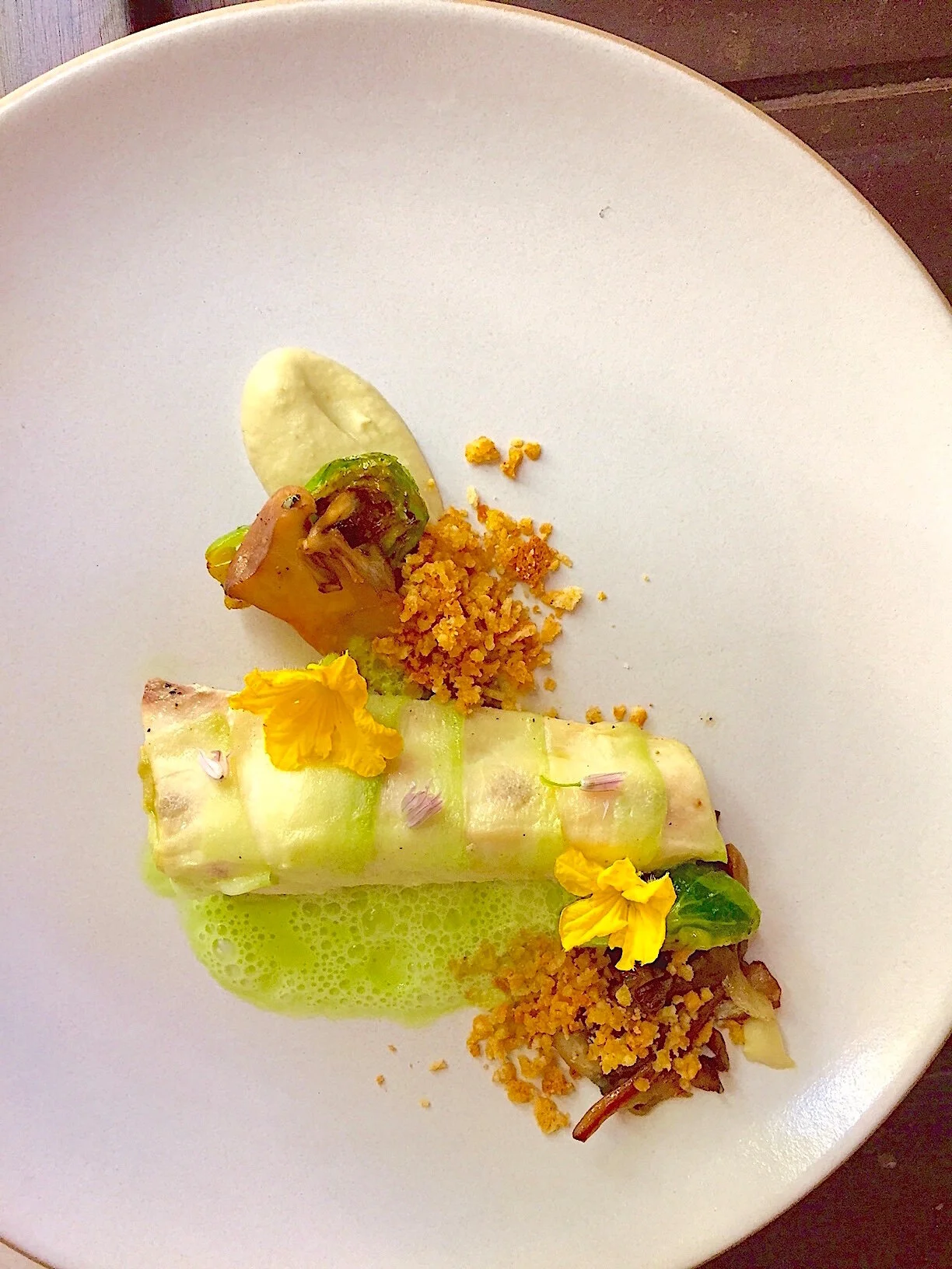 Wild Pacific Sea Bass, Cucumber, Bulgar, Eggplant