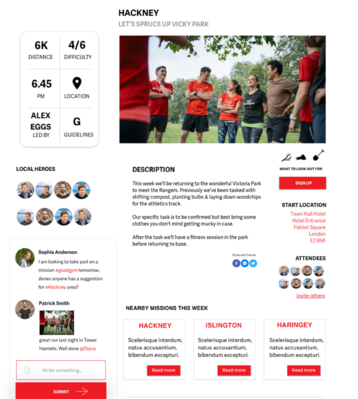 Single events page