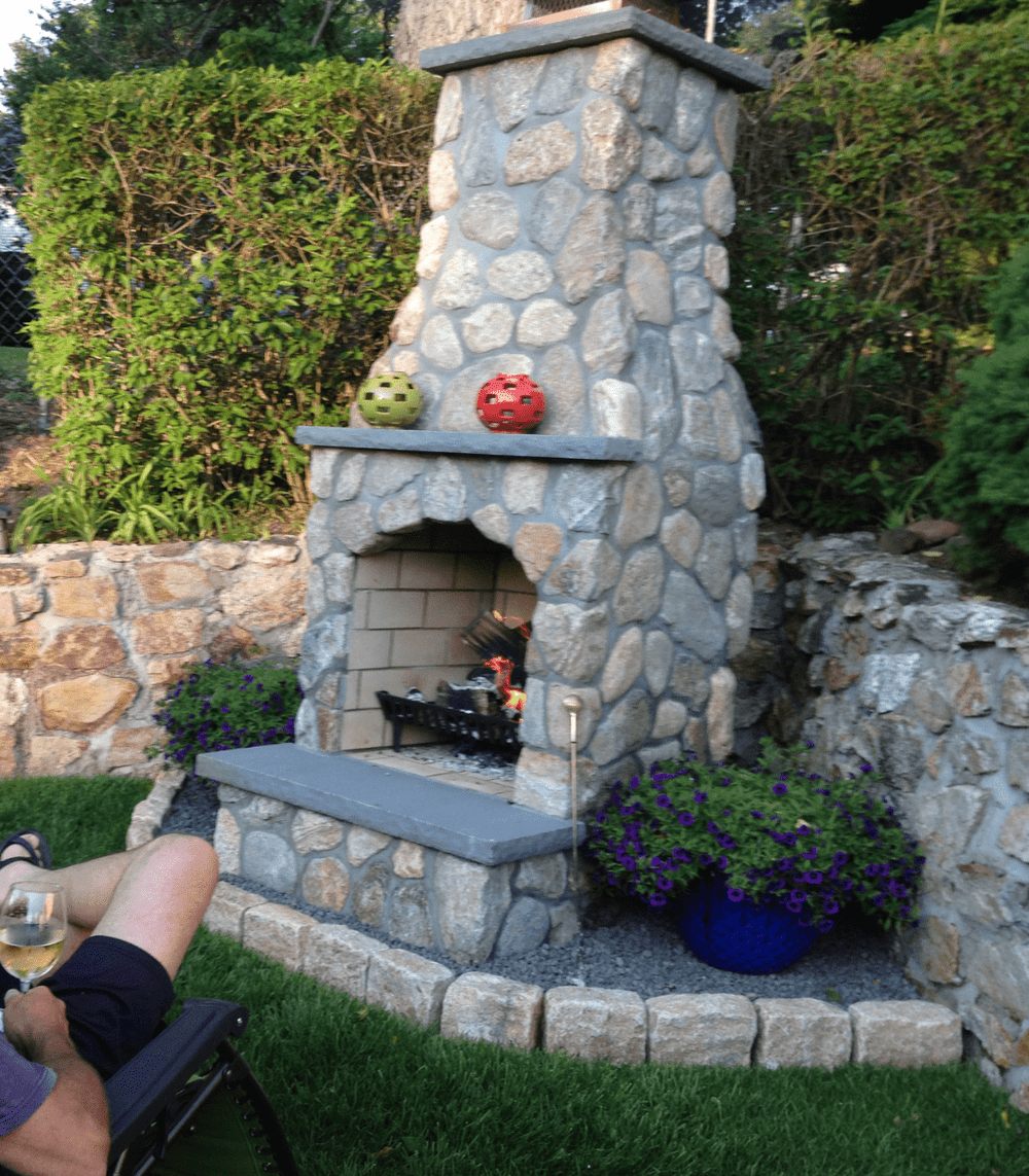 Outdoor Stone Fireplace