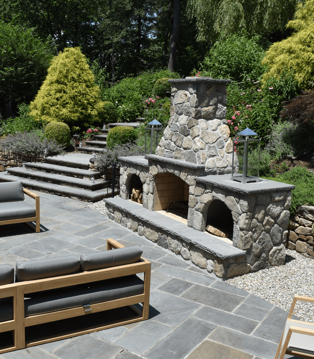 Outdoor Stone Fireplace | Connecticut Masonry | Haynes