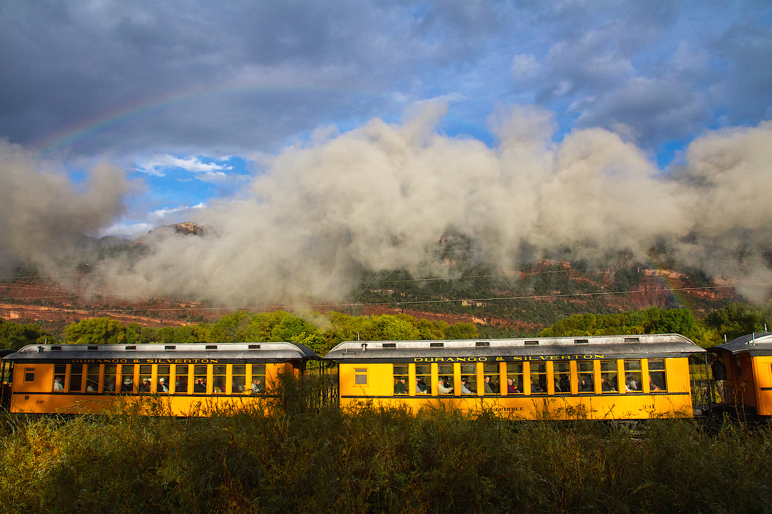 Durango Narrow Guage Train with Rainbow, Image #6076