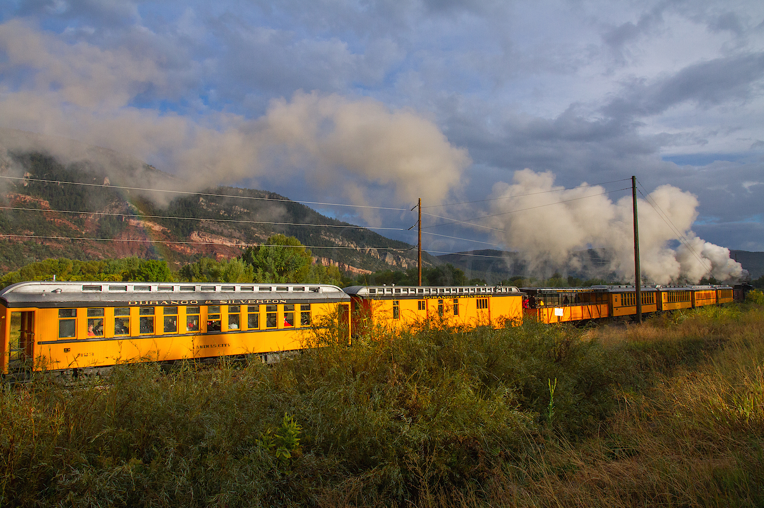 Durango Narrow Gauge Train with Rainbow, Image #6089