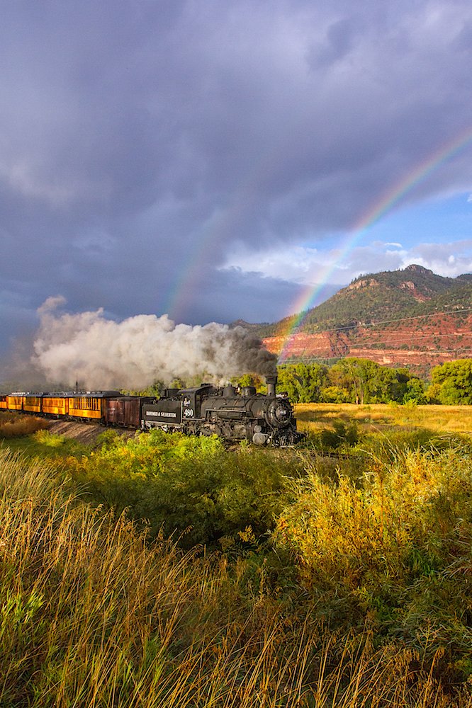 Durango Narrow Gauge Train with Rainbow, Image #6052