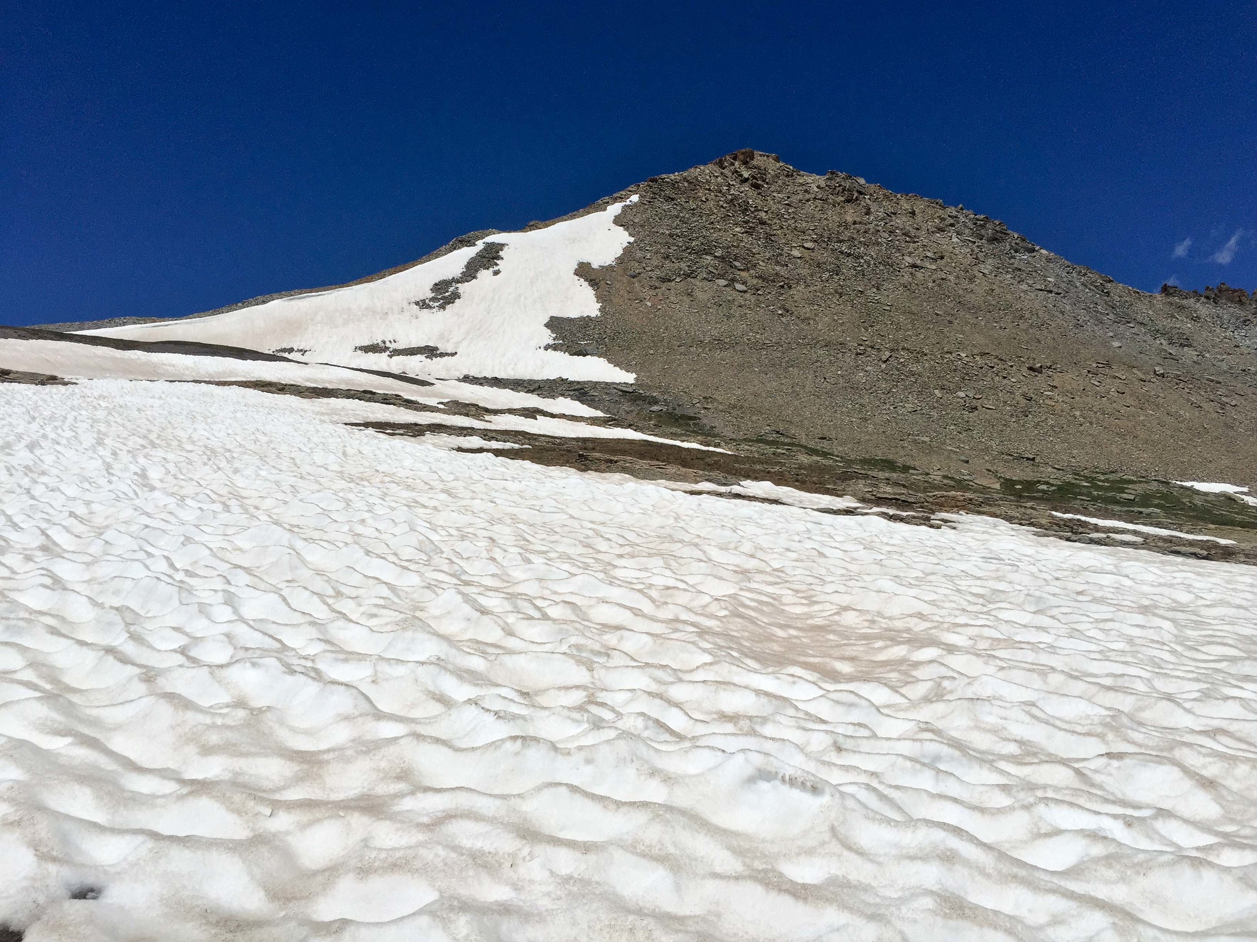 Still more snowfields to cross before reaching Columbine Pass