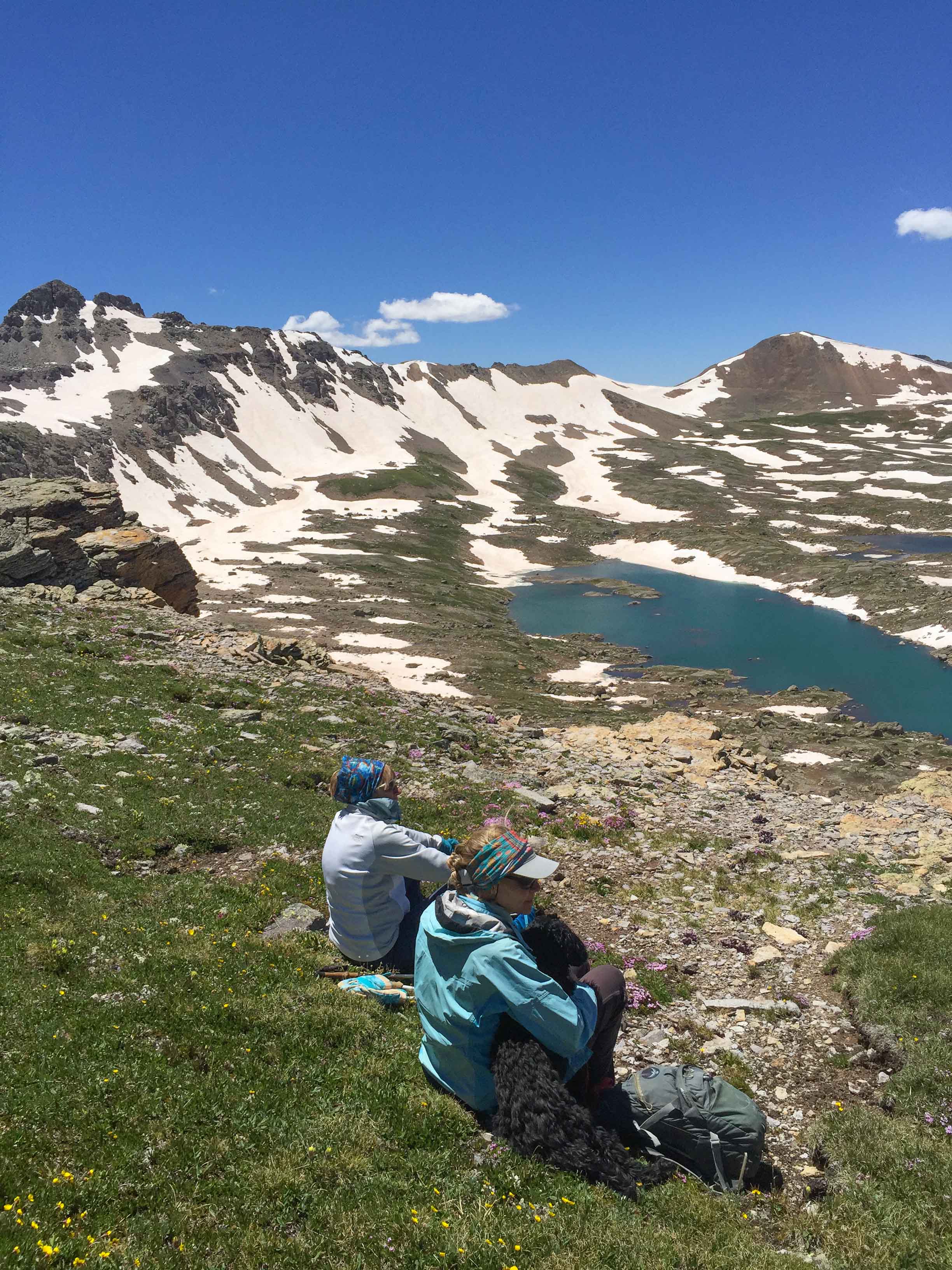 Penny & Jane Marie enjoy the views from Columbine Pass