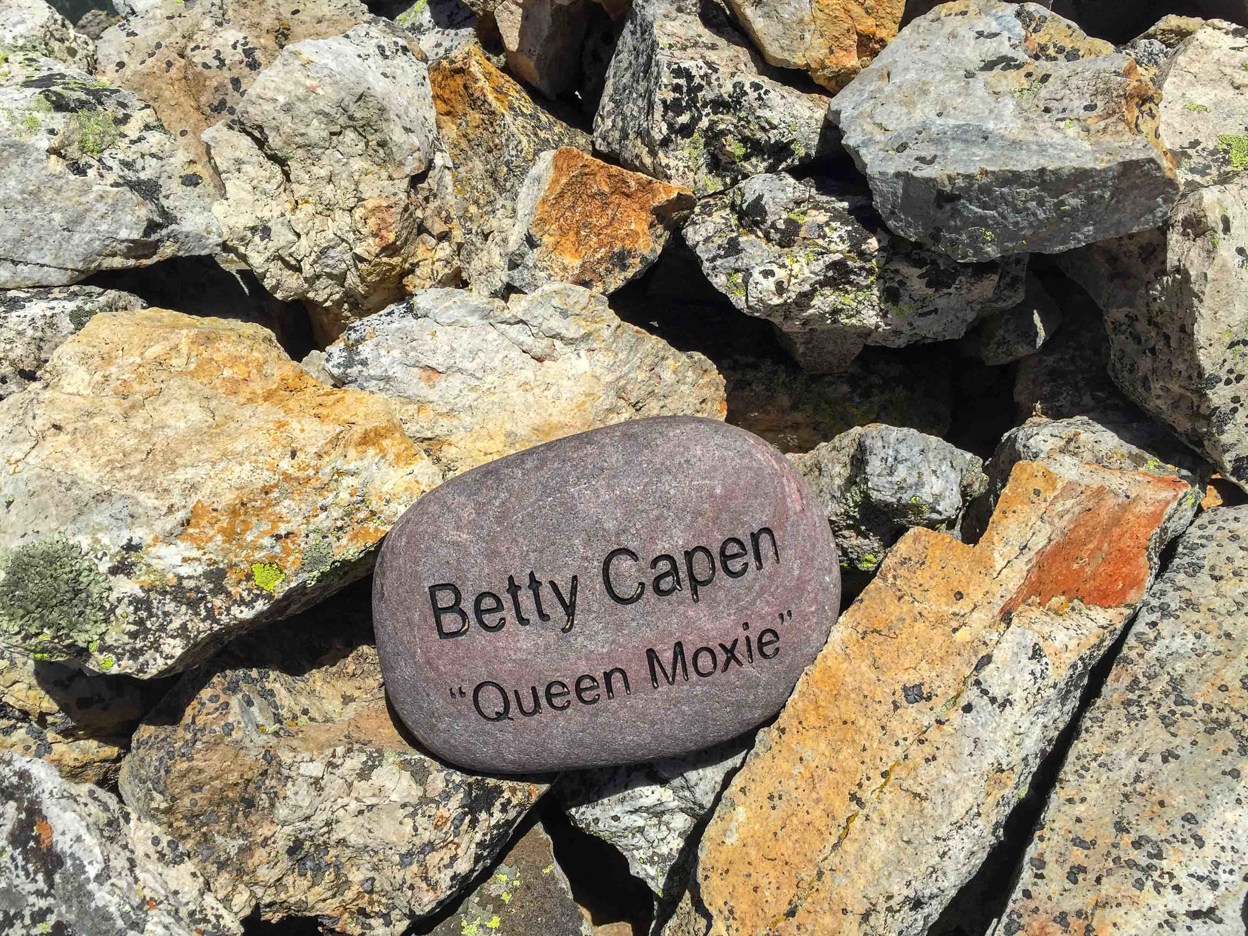 Betty Capen Rock at the summit