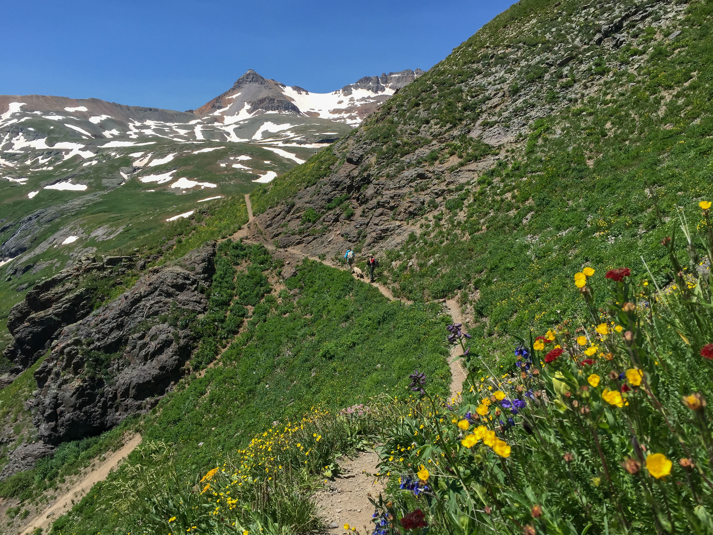 Candy and Mary Ann heading towards Ice Lake basin