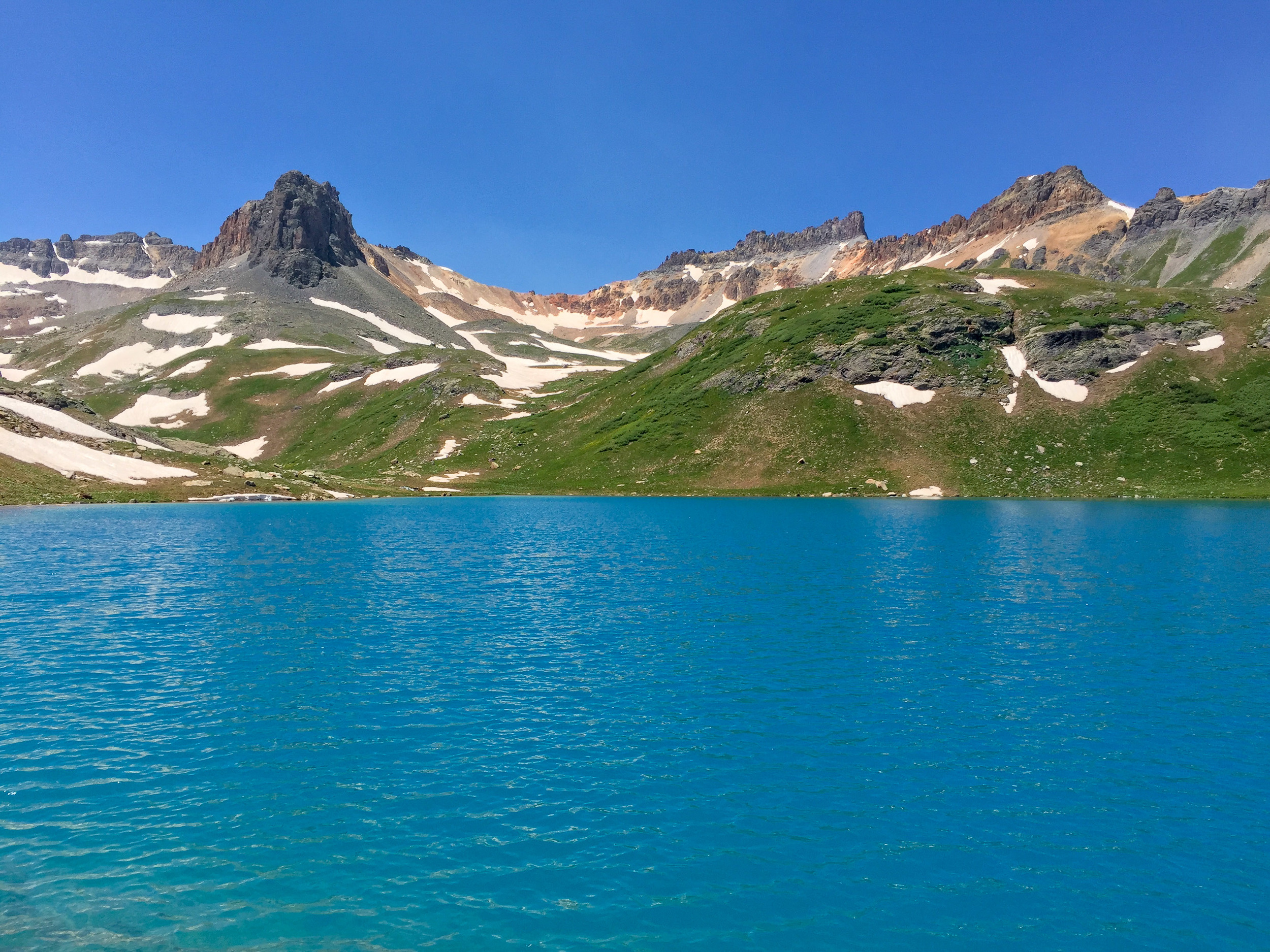 Too windy for reflections but the turquoise water of Ice Lake makes for a beautiful photo anytime