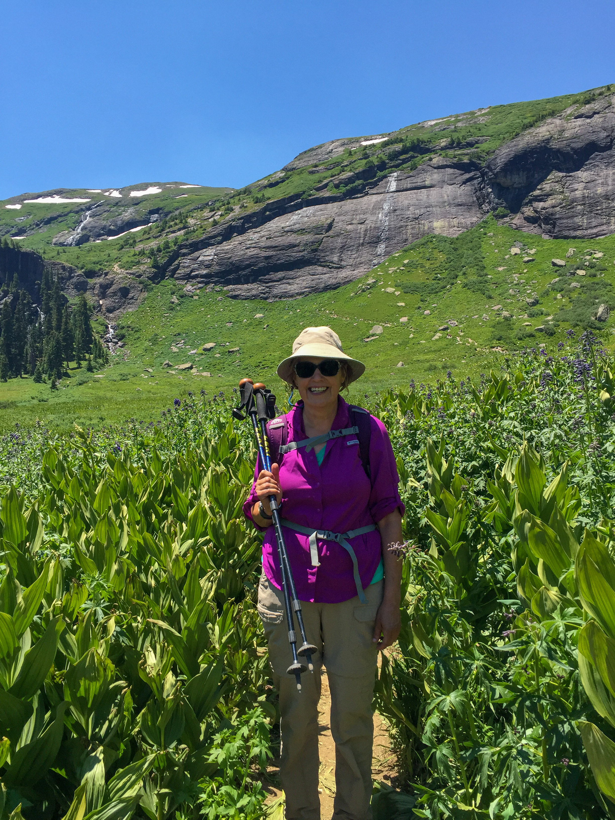 Connie on the trail in the lower basin